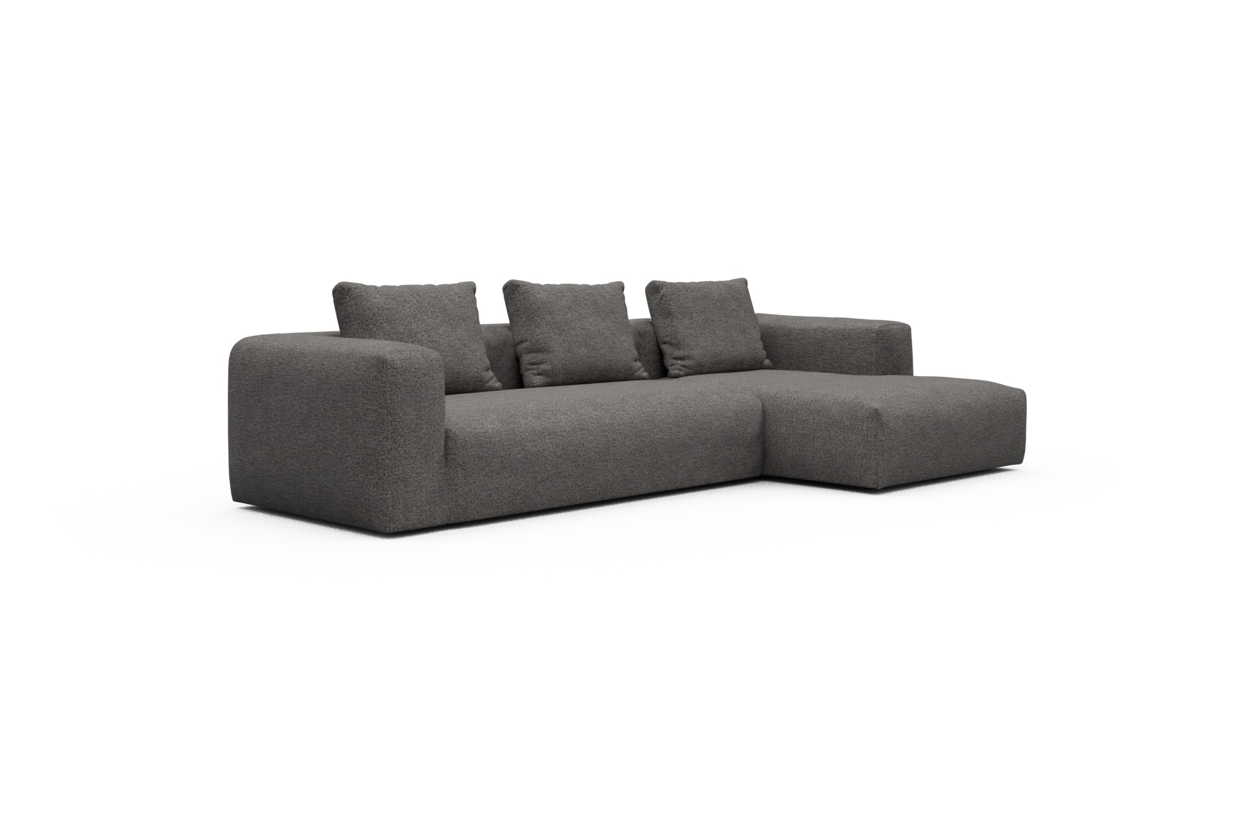 Ecksofa Fred Chaiselongue rechts mit 2,5-Sitzer Carreno-Salt-and-Pepper