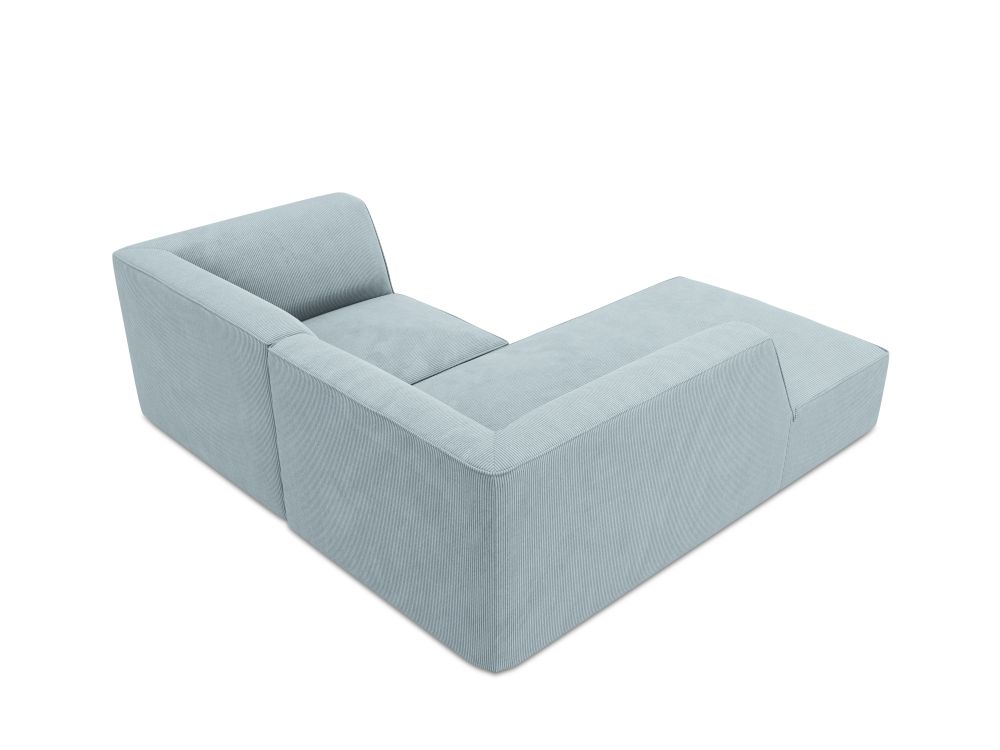 Cosmopolitan Design Ecksofa Siena 3-Sitzer Kord Scala Hellblau Links