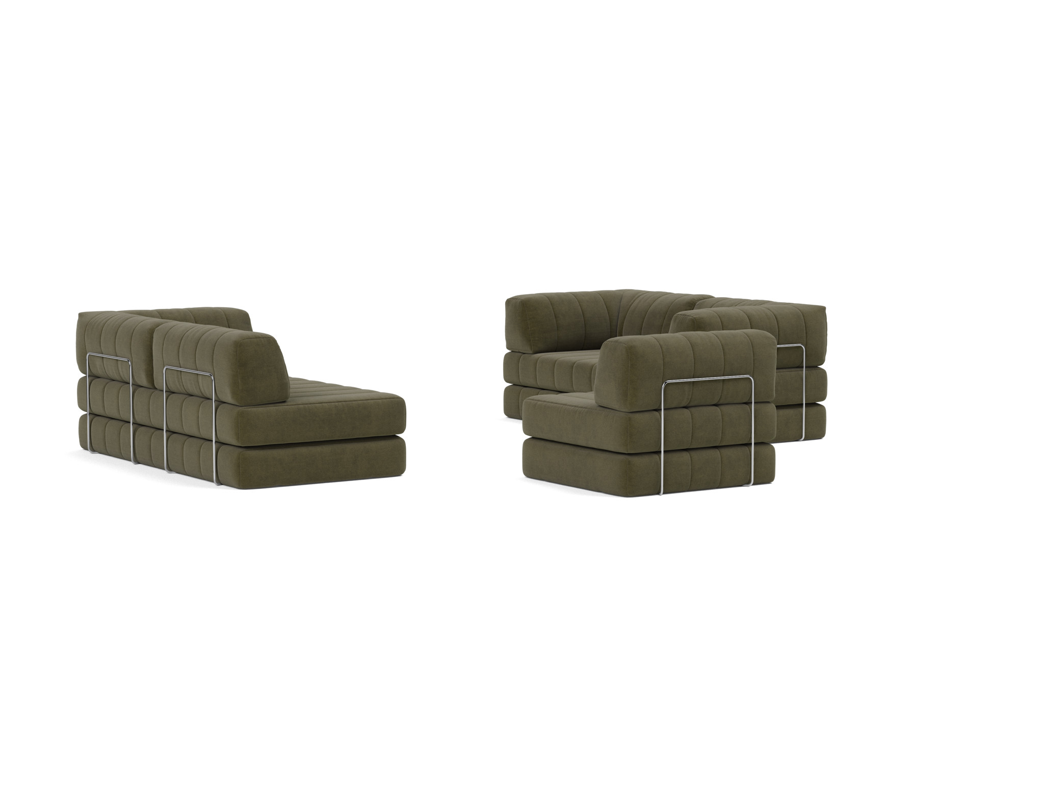 Eck-Schlafsofa CozyPad mit Armlehnen Kord Cordufine 316-Pine-Green