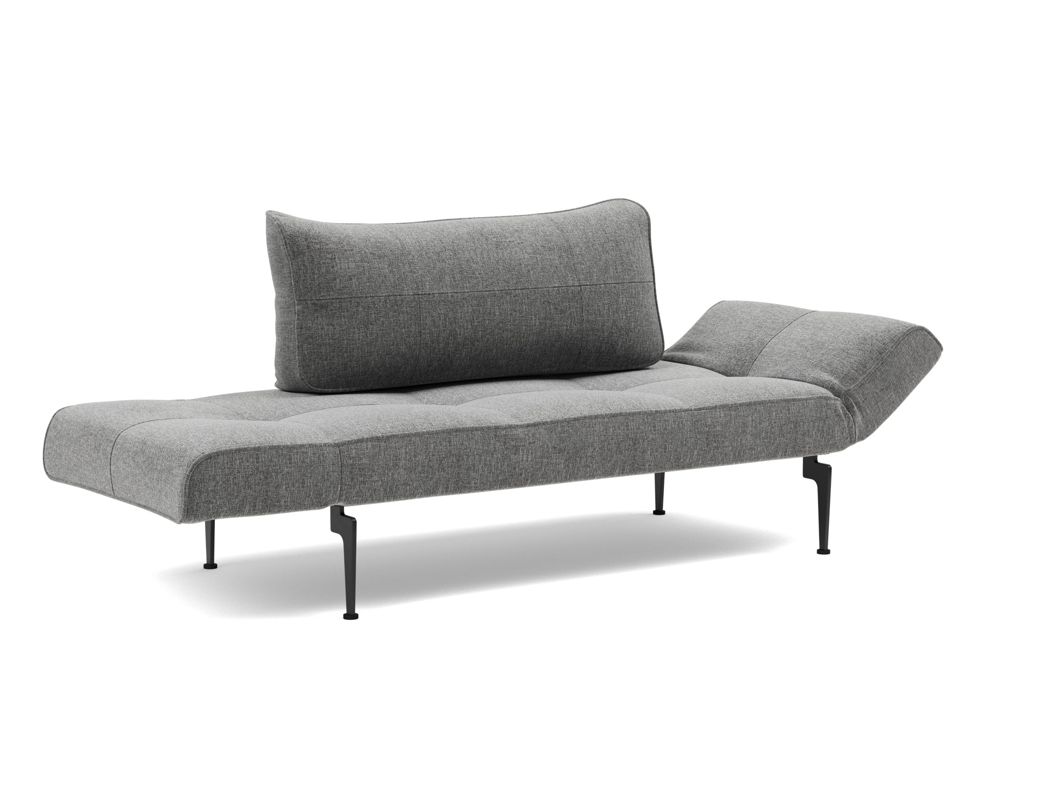 Tagesbett Zeal Strukturierter Stoff Twist 563-Charcoal Beine Laser schwarz