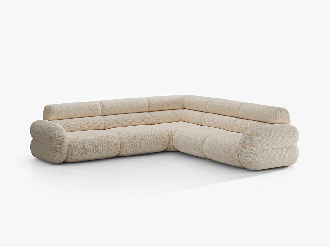 Micadoni Neo Modulares Ecksofa 7-Sitzer Chenille SILENCIO Helles Beige