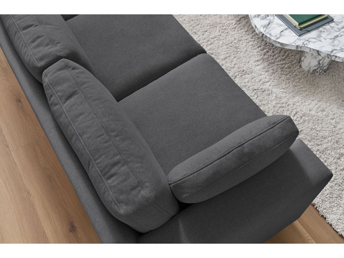 Bobochic Belair Sofa 3-Sitzer 250 × 93 cm Stoff Dunkelgrau