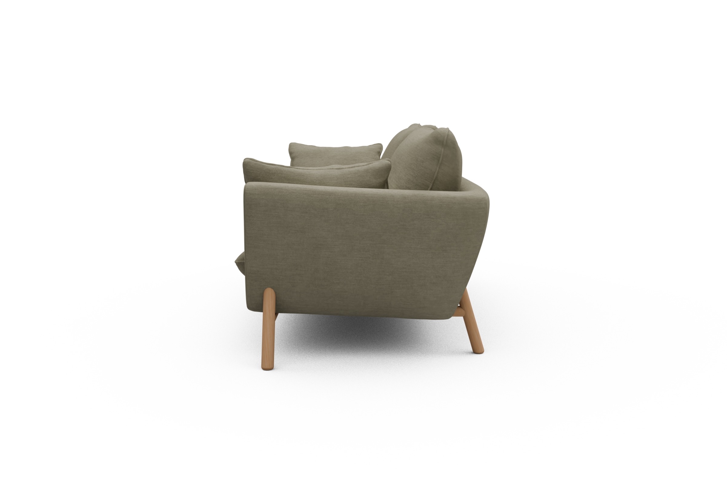 Sofa Emil 3-Sitzer Beinfarbe Eiche Natur Vivus-Dusty-Sand