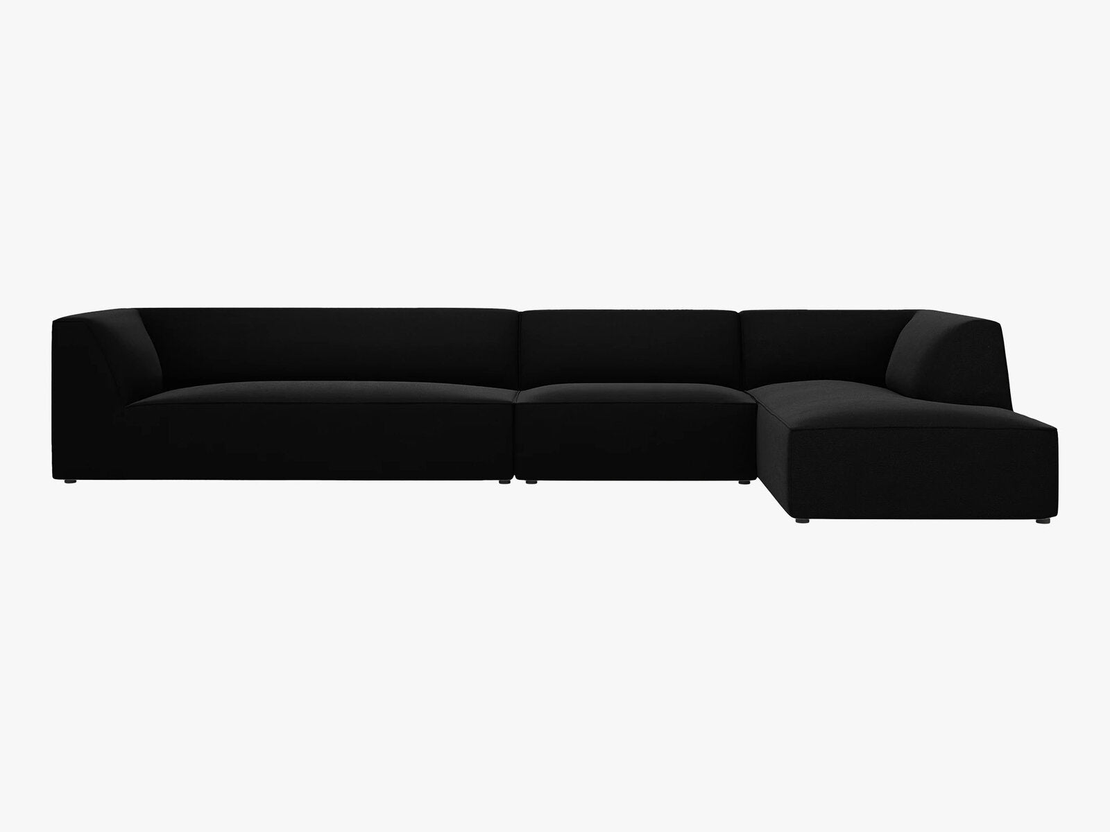 Micadoni Ecksofa Ruby 5-Sitzer Rechts Samt Salvador Schwarz