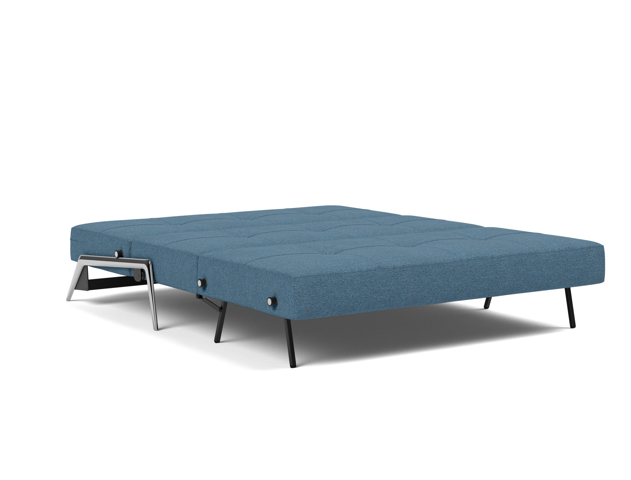 Schlafsofa Cubed 160 Strukturierter Stoff Weda 302-Weda-Blue Beine Aluminium