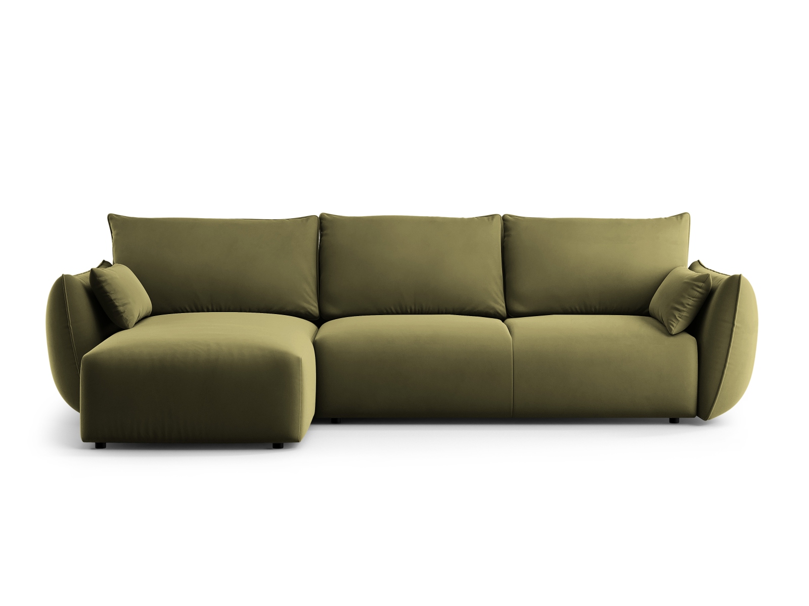 Cosmopolitan Design Ecksofa Matera 4-Sitzer mit Schlaffunktion Samt Salvador Grün Links