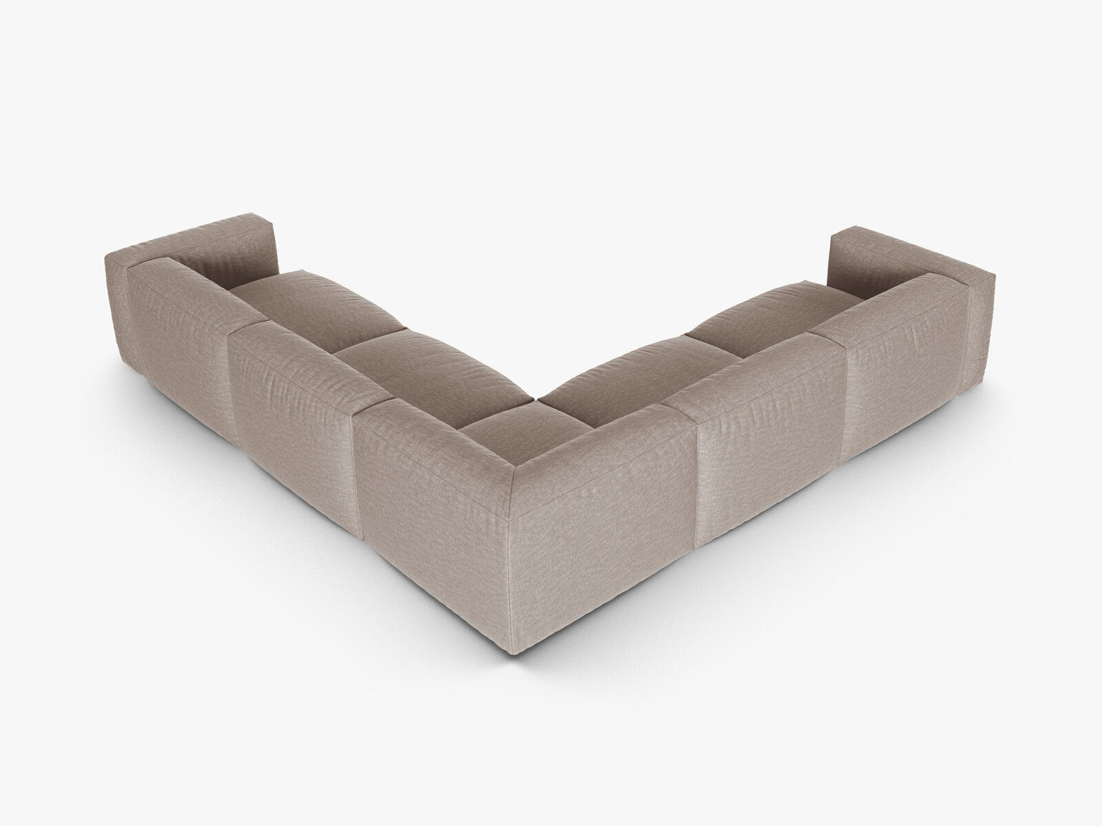 Micadoni modulares symmetrisches Ecksofa XL Martina 5-Sitzer 90cm Sitztiefe Strukturierter Stoff Boston Dunkelbeige