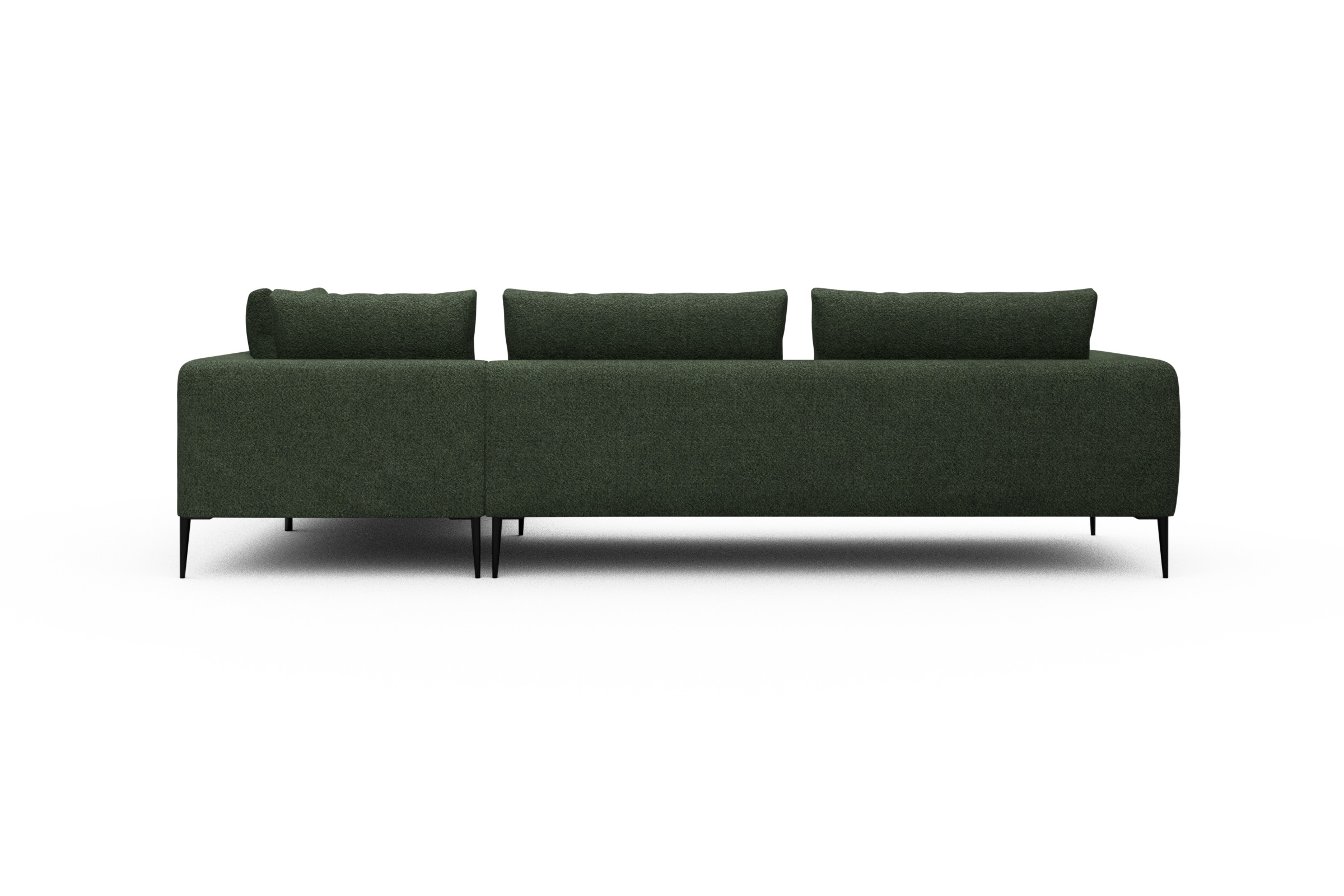 Ecksofa Paul Relax-Ecke links mit 3-Sitzer Vanora-Deep-Green