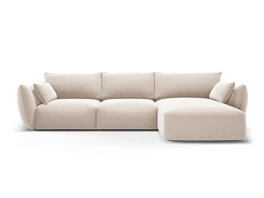 Cosmopolitan Design Ecksofa Matera 5-Sitzer Samt Salvador Beige Rechts