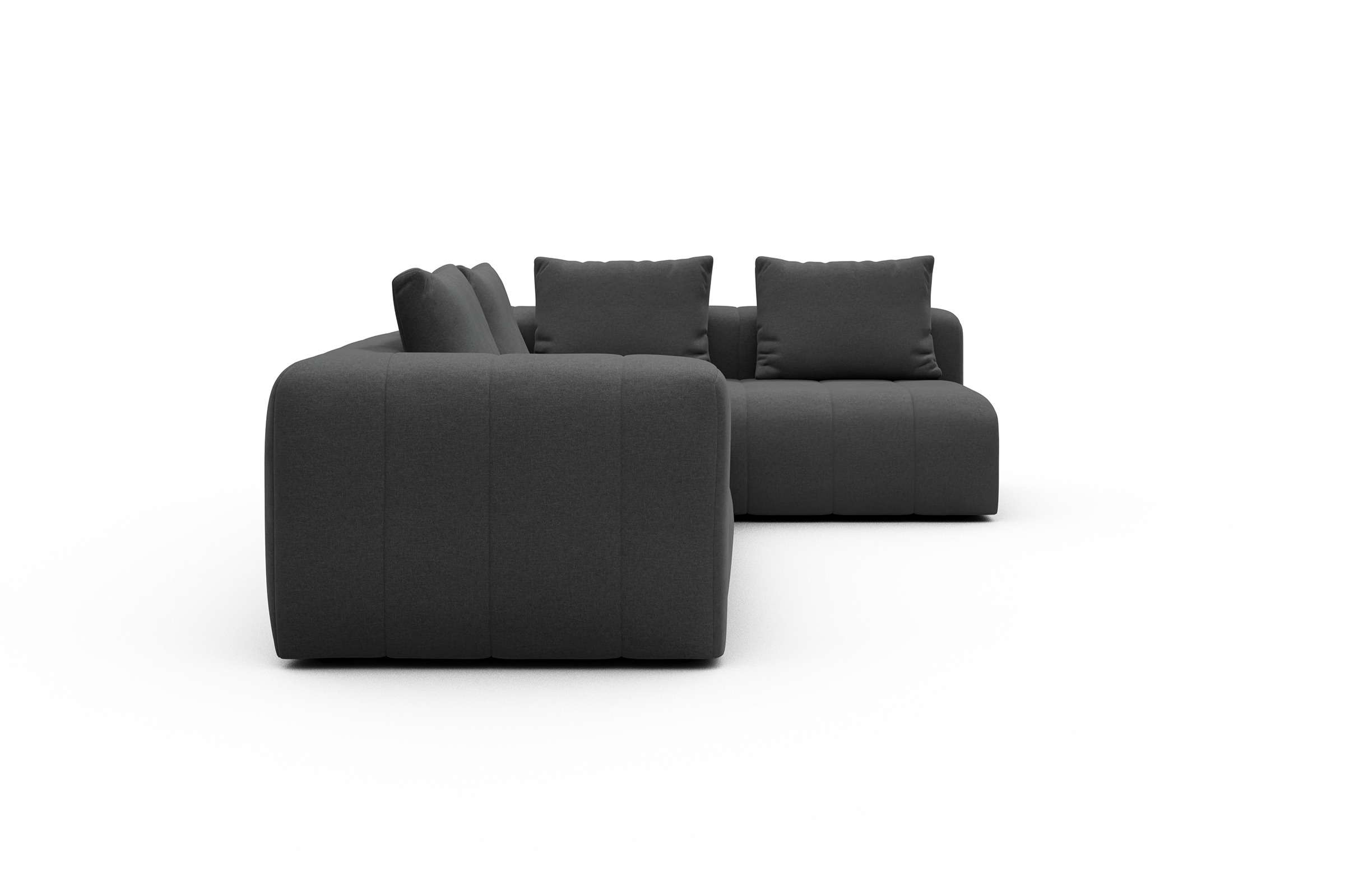Ecksofa Hugo 2x 2,5-Sitzer Armlehne links Satya-Zinc