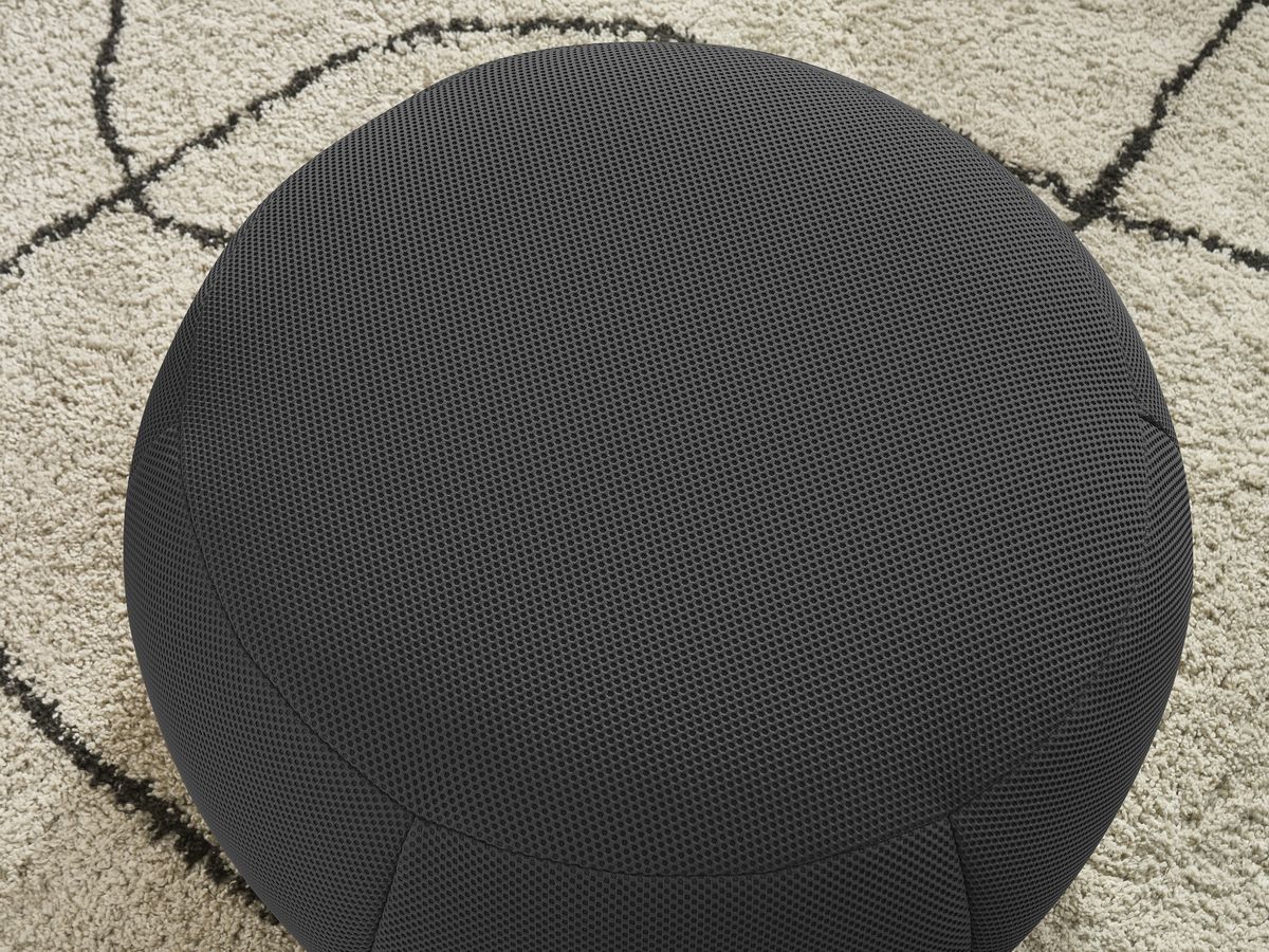 Bobochic Hayden Pouf, rund Mesh-Stoff Schwarz, 76 cm