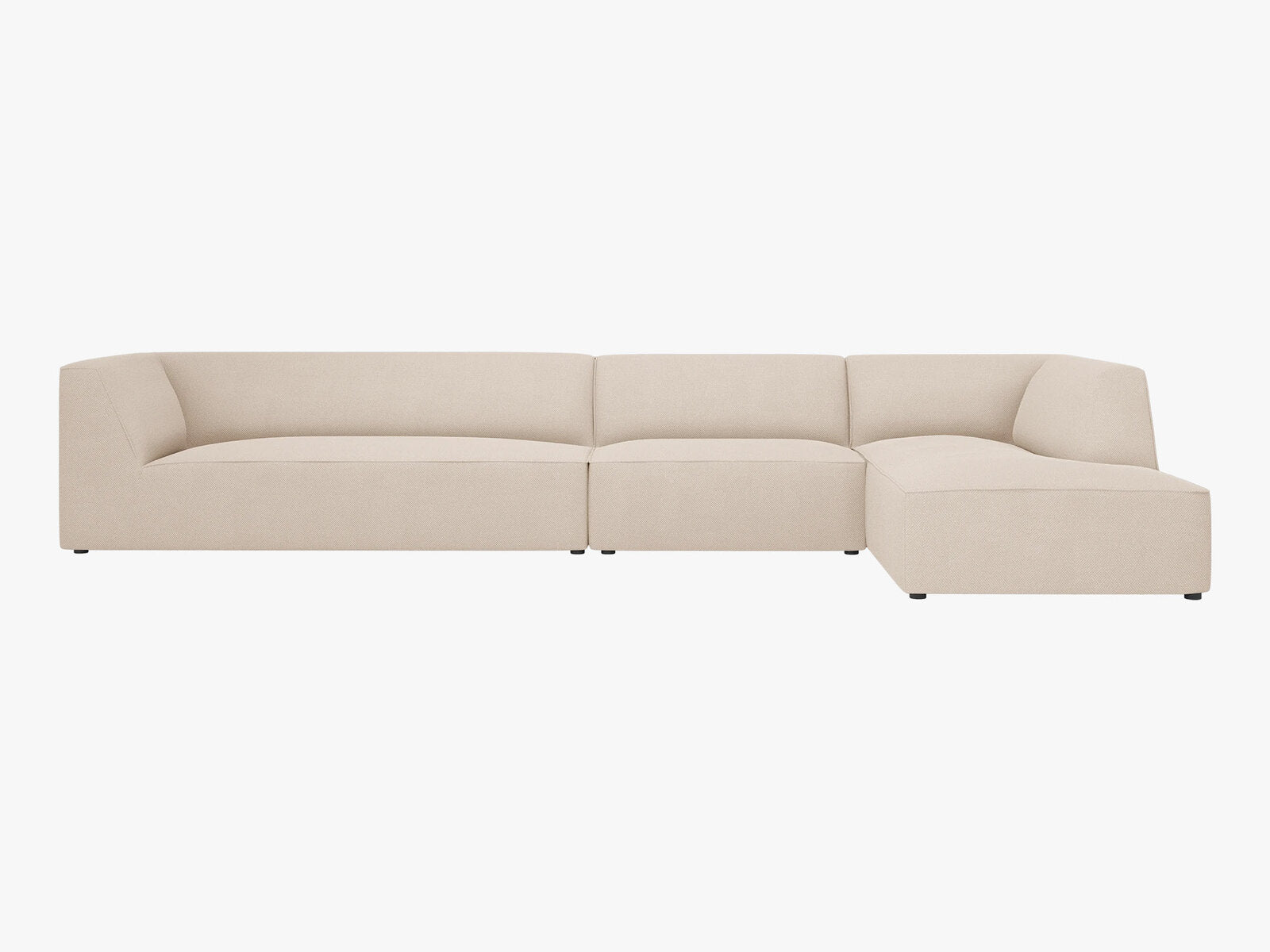 Micadoni Ecksofa Ruby 5-Sitzer Rechts Strukturierter Stoff Ottawa Beige