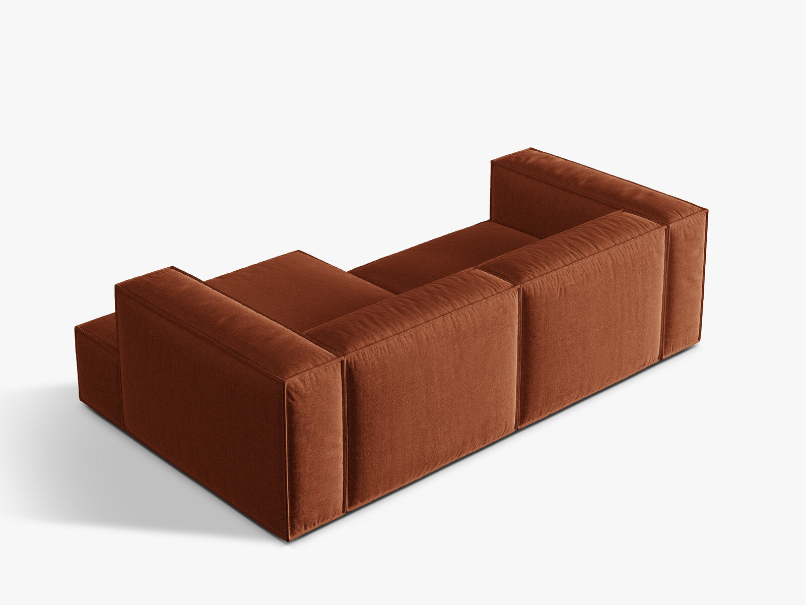 Micadoni Ecksofa Nuria 3-Sitzer Rechts Strukturierter Stoff Ziegel