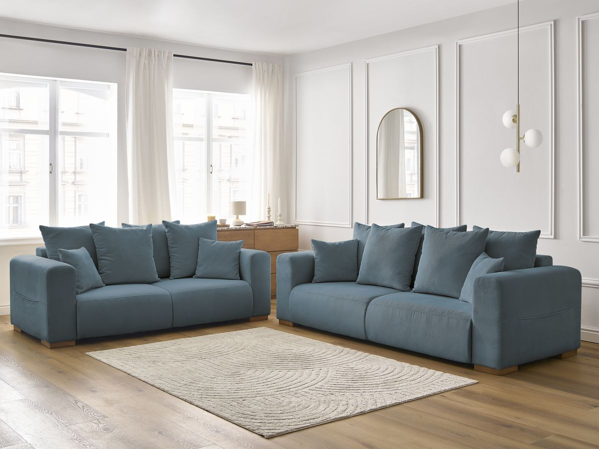 Bobochic Sidonie Sofa 5-Sitzer Cordsamt Dunkelblau