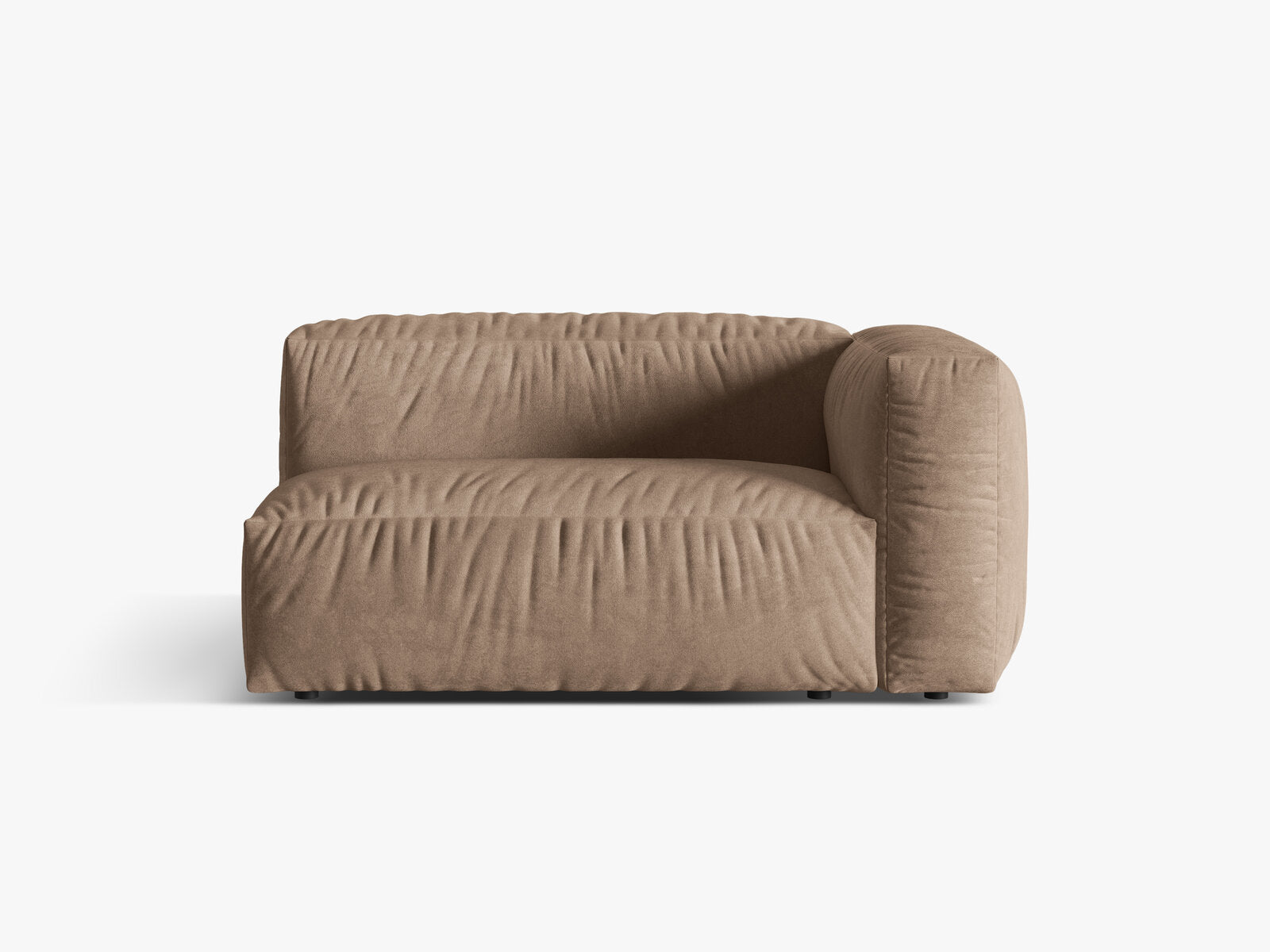 Micadoni Eckmodul Martina 1-Sitzer Groß Rechts Samt Vogue Dunkelbeige