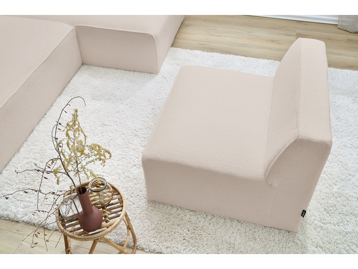 Bobochic Megeve Sofamodul 1-Sitzer Bouclé-Stoff Beige
