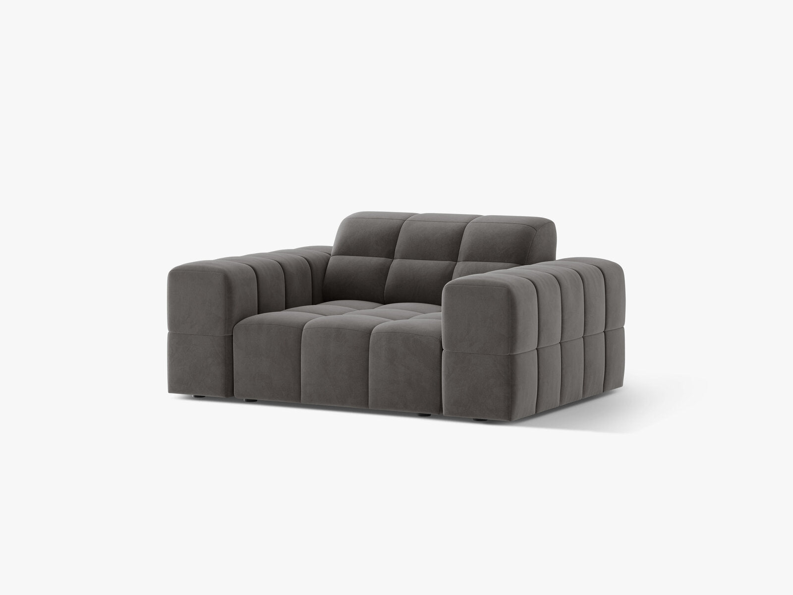 Micadoni Sessel Jennifer 1-Sitzer Samt Bluvel Hellgrau