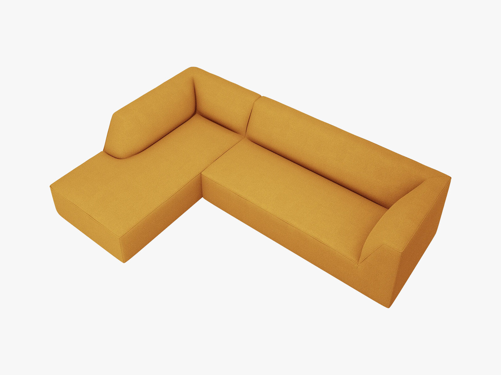 Micadoni 4-Sitzer Modular Sofa Ruby Links Strukturierter Stoff Ottawa Gelb