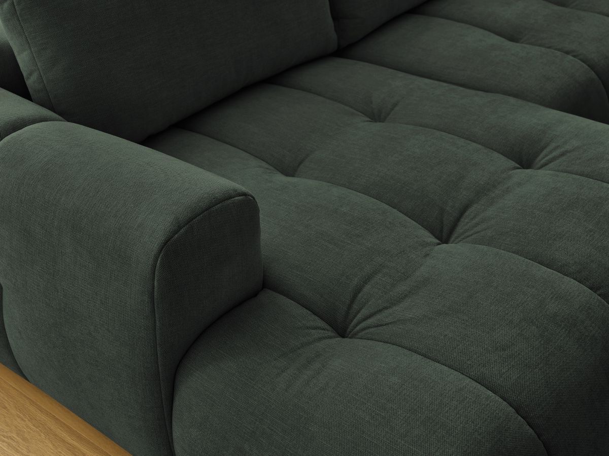 Bobochic Fuji Wohnlandschaft mit Pouf Stoff Grün Ecke links