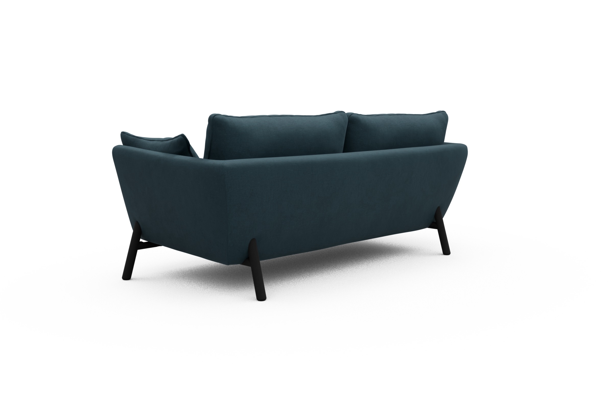 Sofa Emil 2-Sitzer Beinfarbe Eiche Schwarz Satya-Indigo