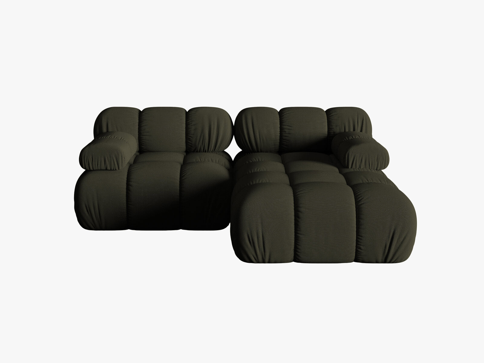 Micadoni Modulares Ecksofa Bellis 3-Sitzer Rechts 3D-Stoff Sonic Amazonas Grün