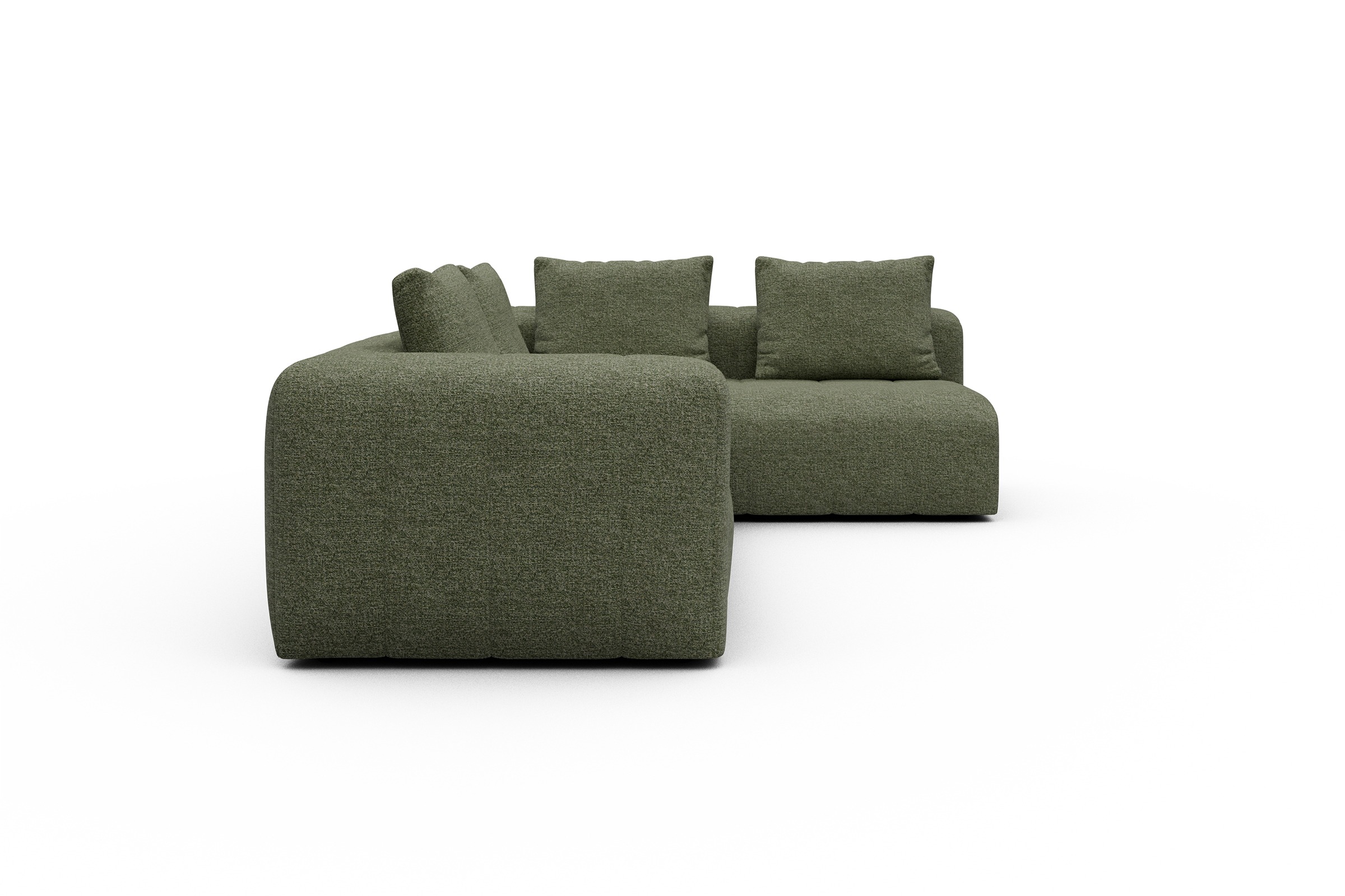 Ecksofa Hugo 2x 2,5-Sitzer Armlehne links Carreno-Vivid-Green
