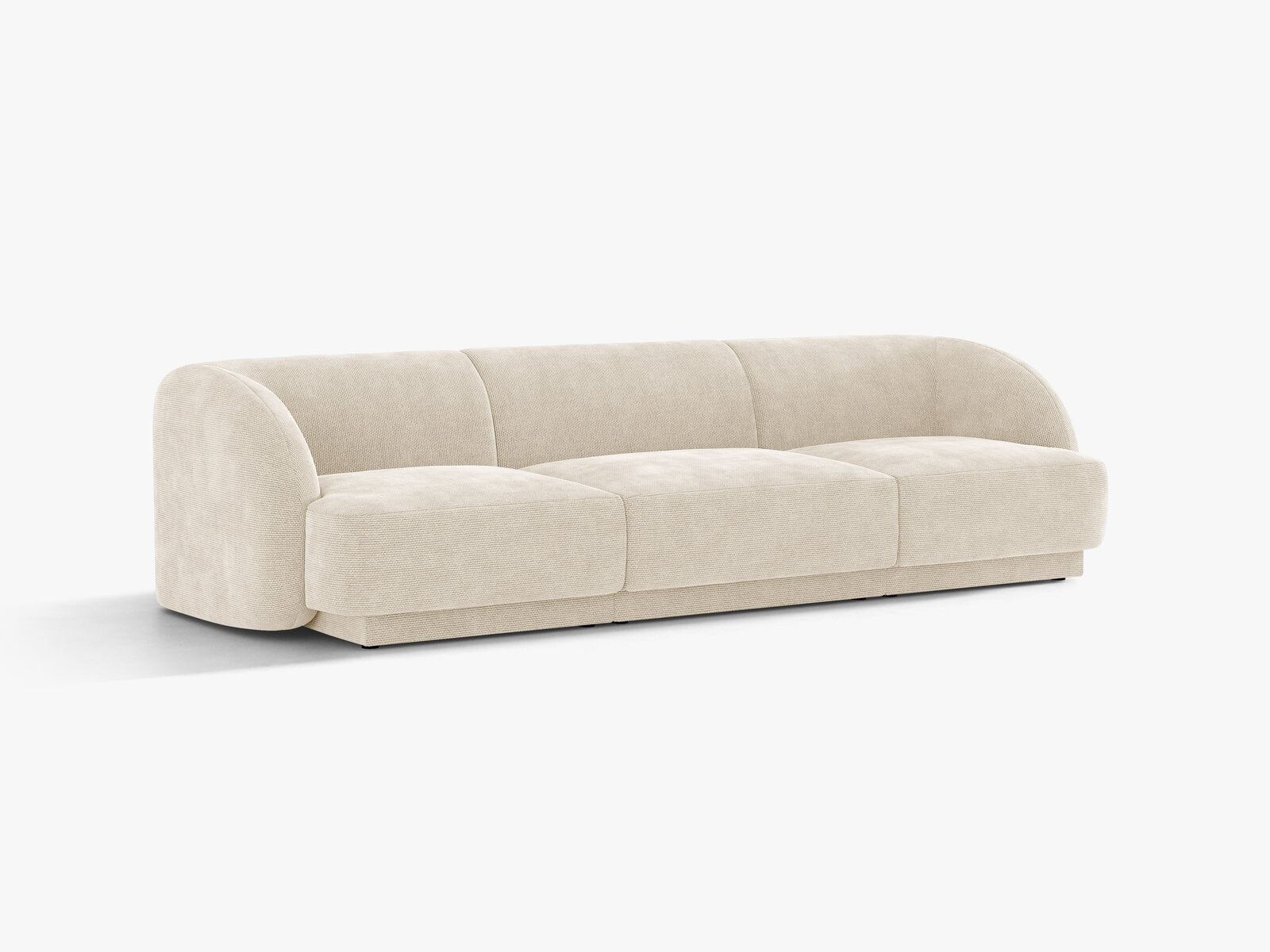 Micadoni Sofa Miley 3-Sitzer Chenille Eden Elfenbein