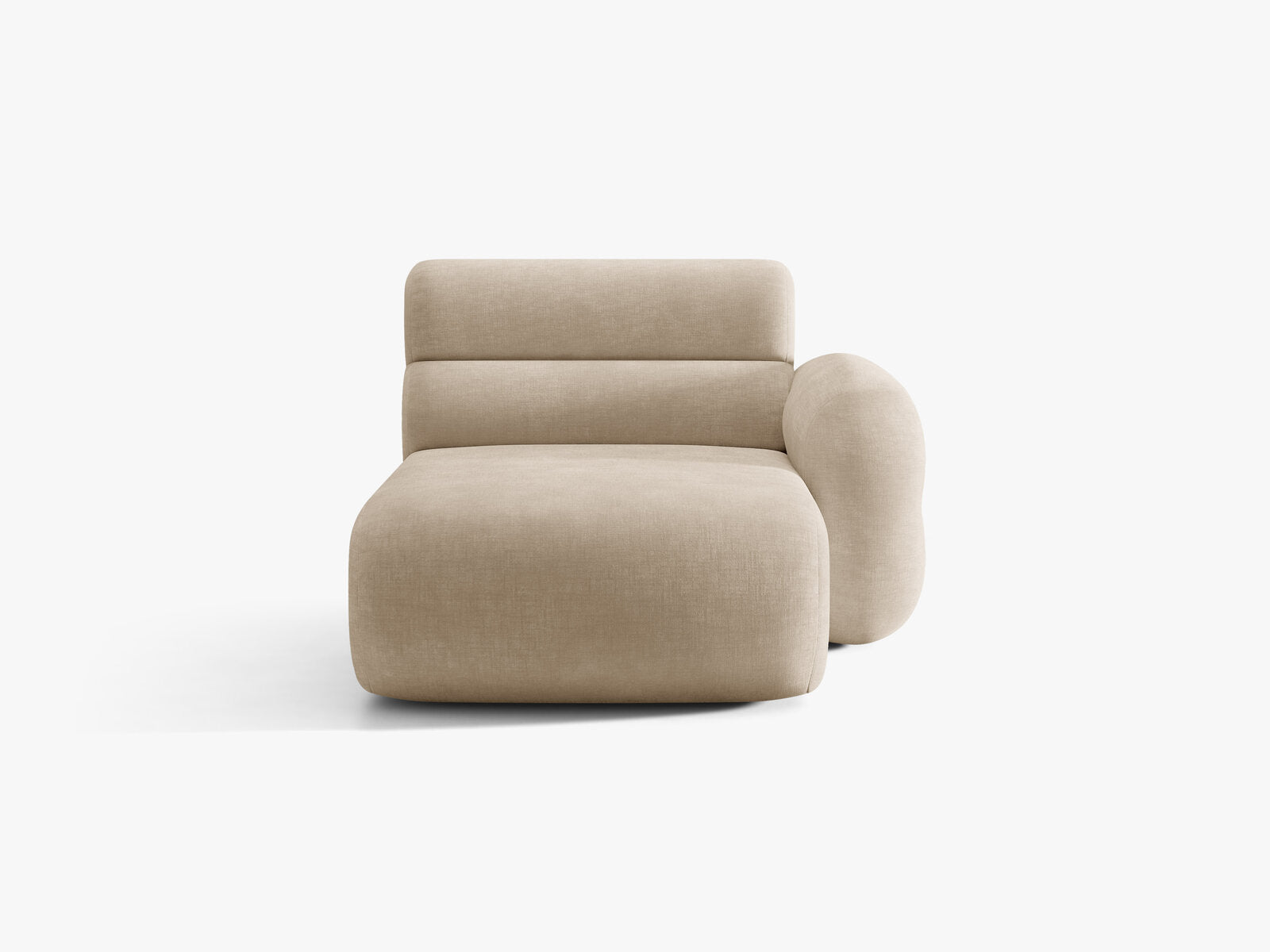 Micadoni Neo Chaiselongue Rechts Chenille Golden Dunkelbeige