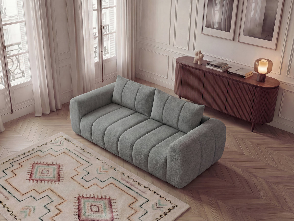 Bobochic Nesty Sofa 3-Sitzer Melange-Stoff Dunkelgrau