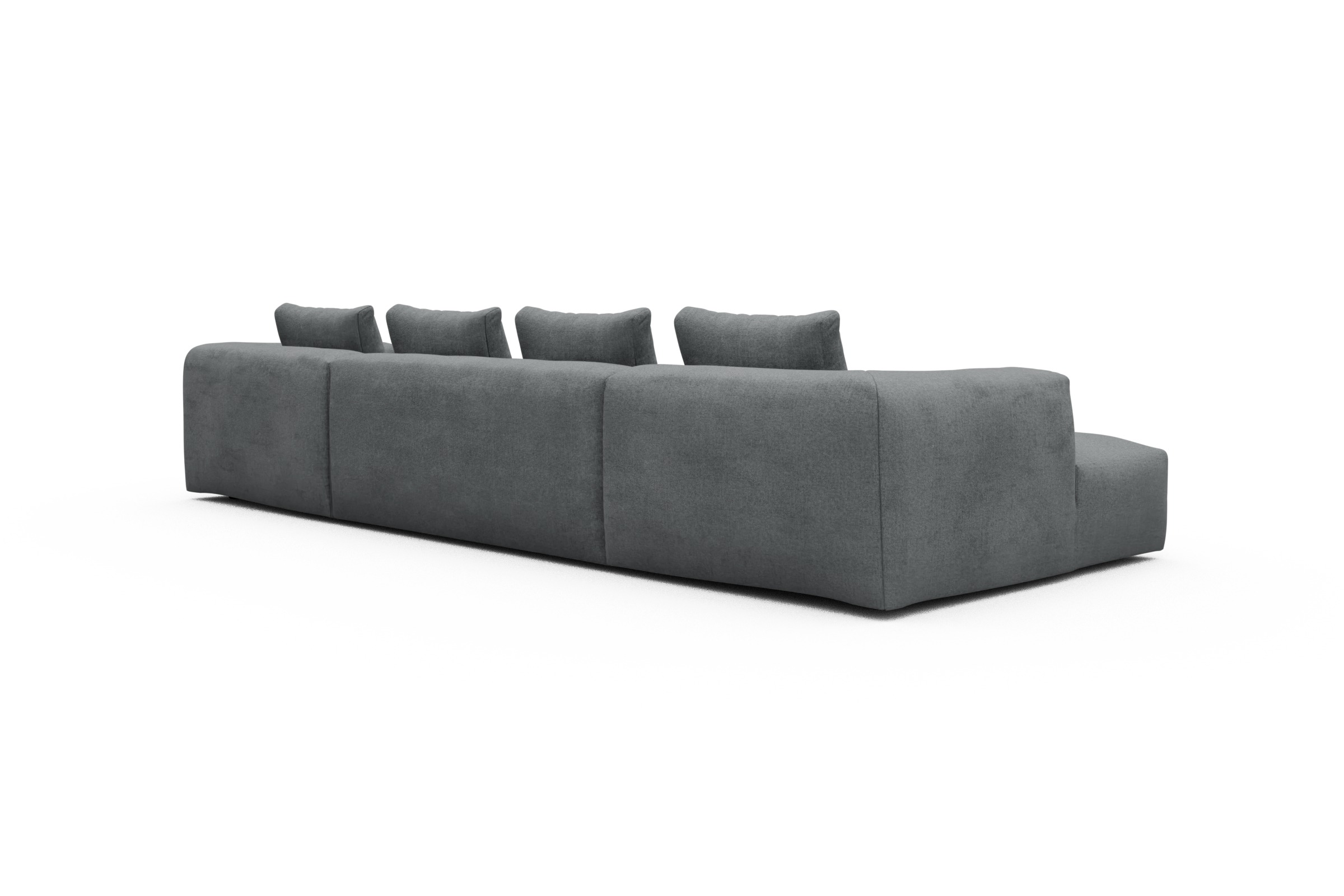Wohnlandschaft Fred mit 2-Sitzer und Chaiselongue beidseitig Casone-Gravel-Grey