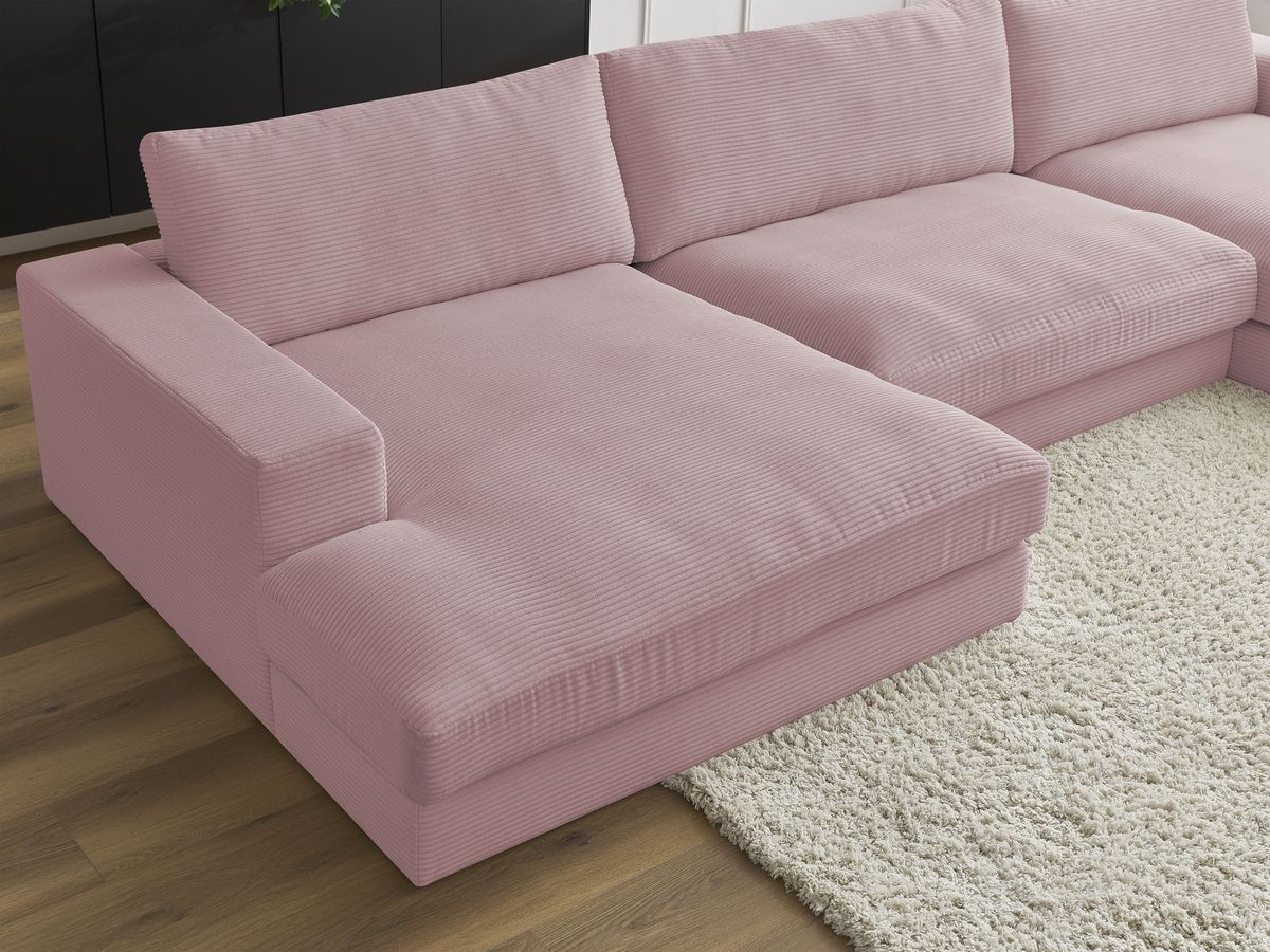 Bobochic Leonard Wohnlandschaft 349 × 159 cm Cordsamt Violett
