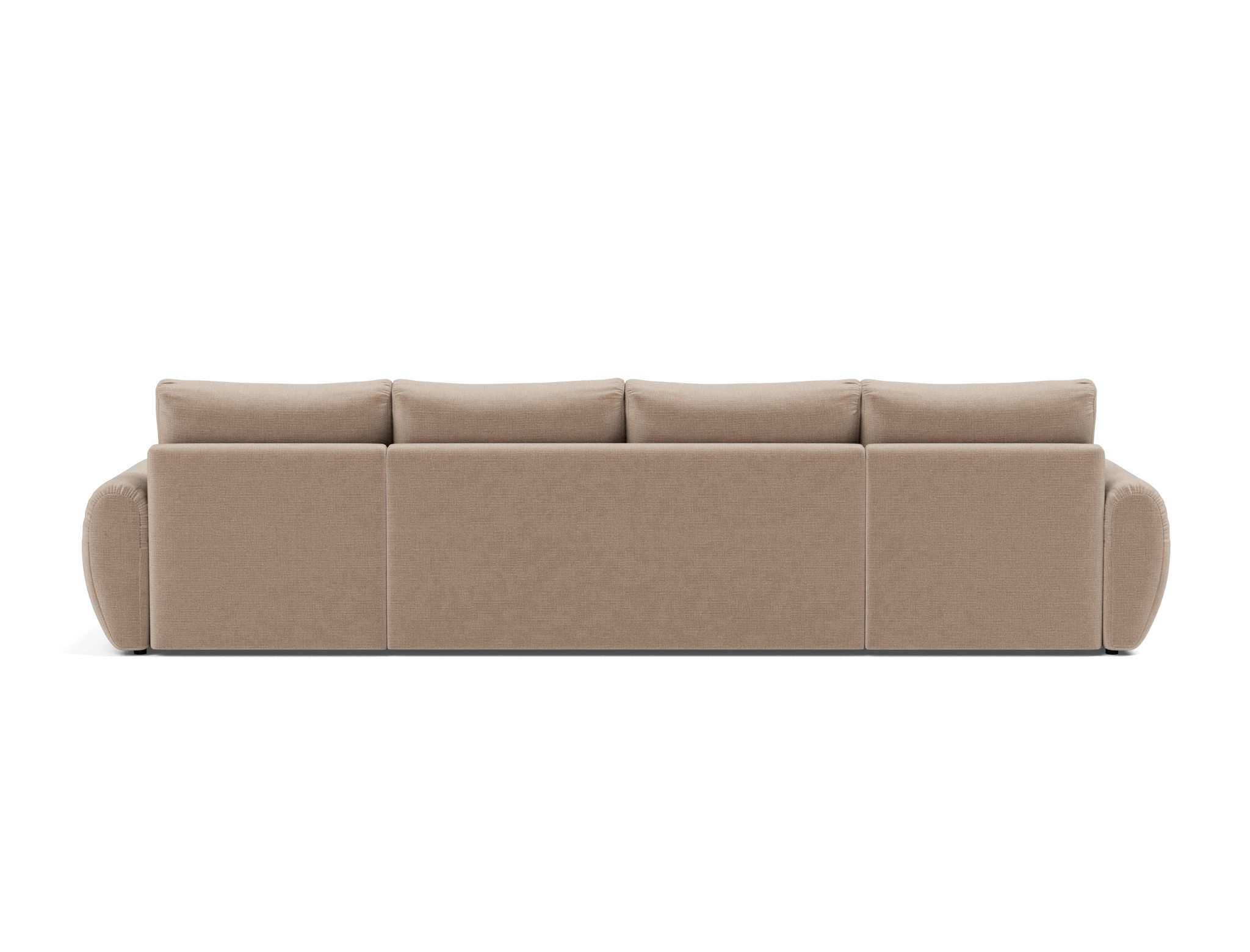 Schlafsofa Norum U-Form mit Curve-Armlehnen Chenille Esina 417-Mocha