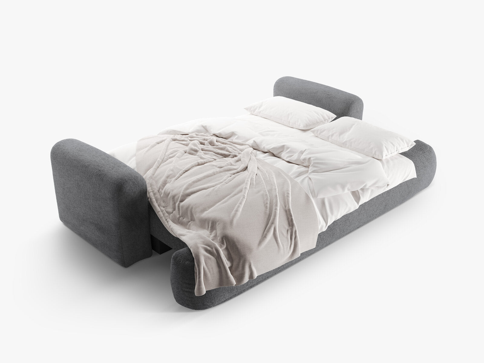 Micadoni Ella Sofa Mit Bettfunktion Und Stauraum Strukturierter Stoff Sorella Grau