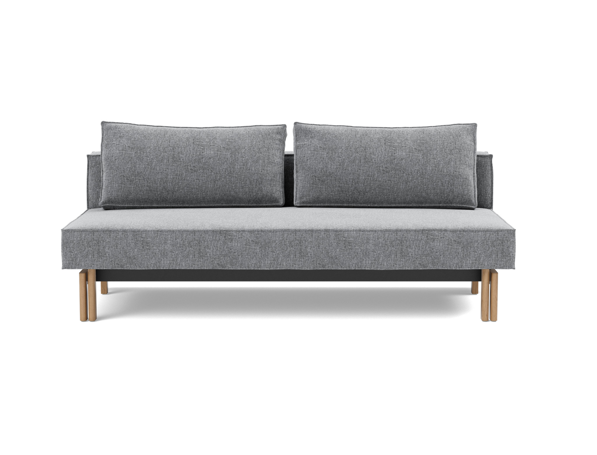 Schlafsofa Sly Strukturierter Stoff Twist 565-Granite Beine Eiche