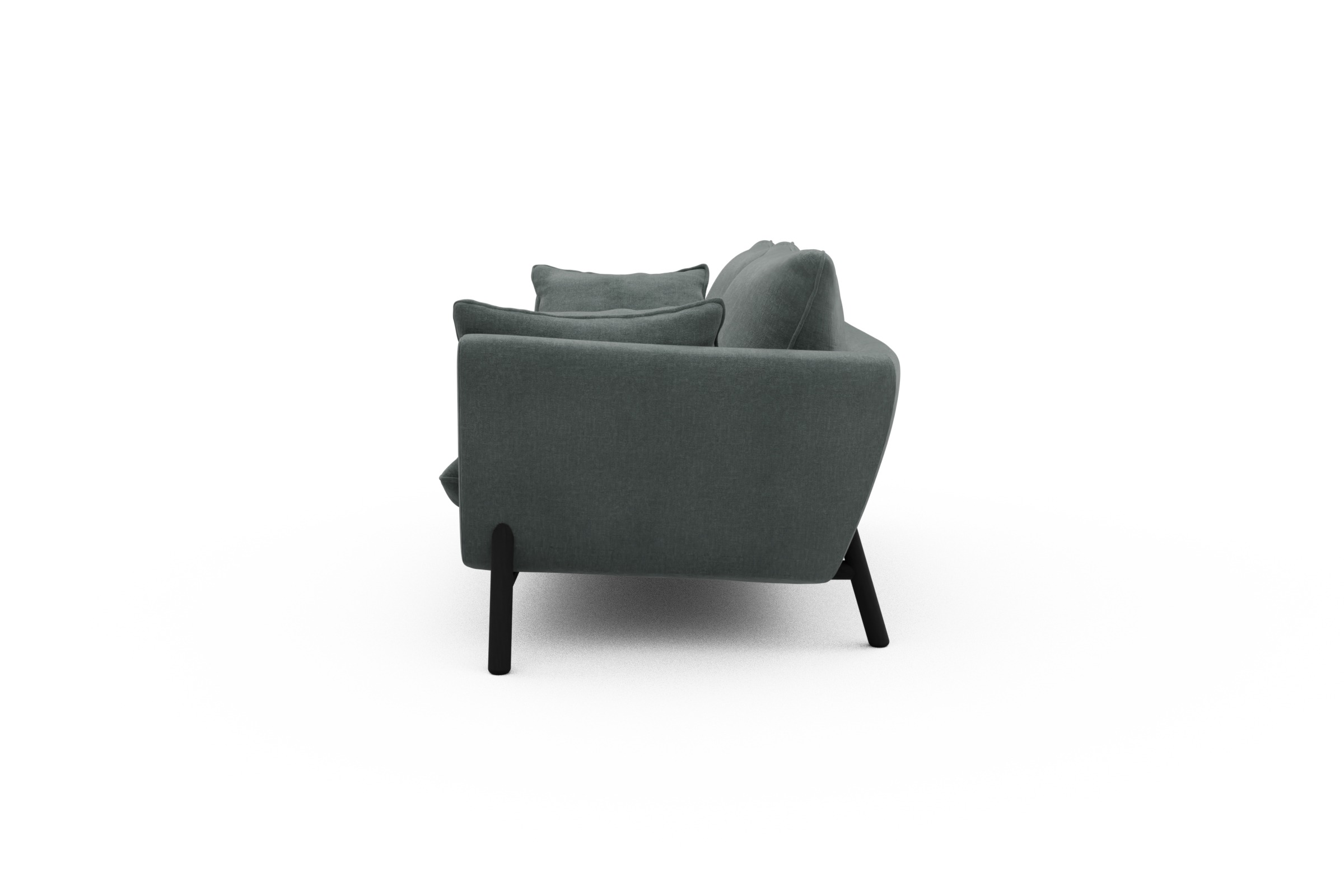 Sofa Emil 2-Sitzer Beinfarbe Eiche Schwarz Smooth-Silver-Grey