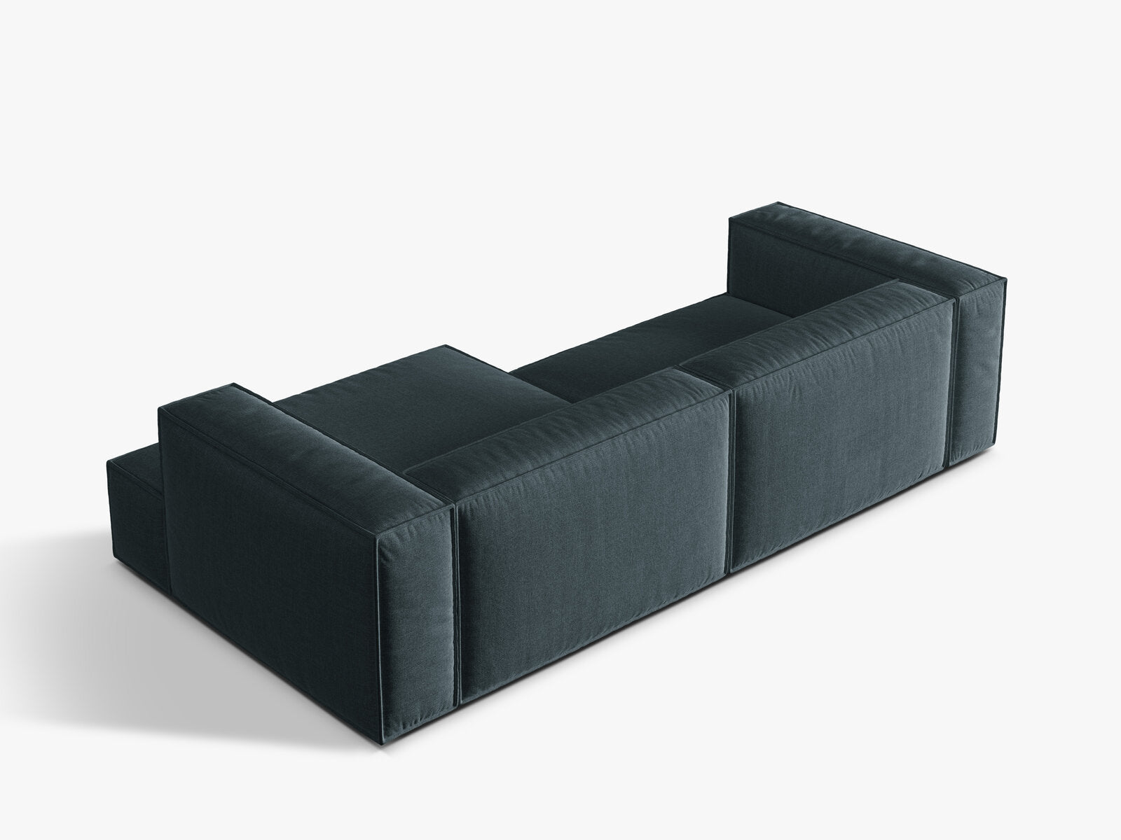 Micadoni Ecksofa Nuria 4-Sitzer Rechts Strukturierter Stoff Dunkel Petrol