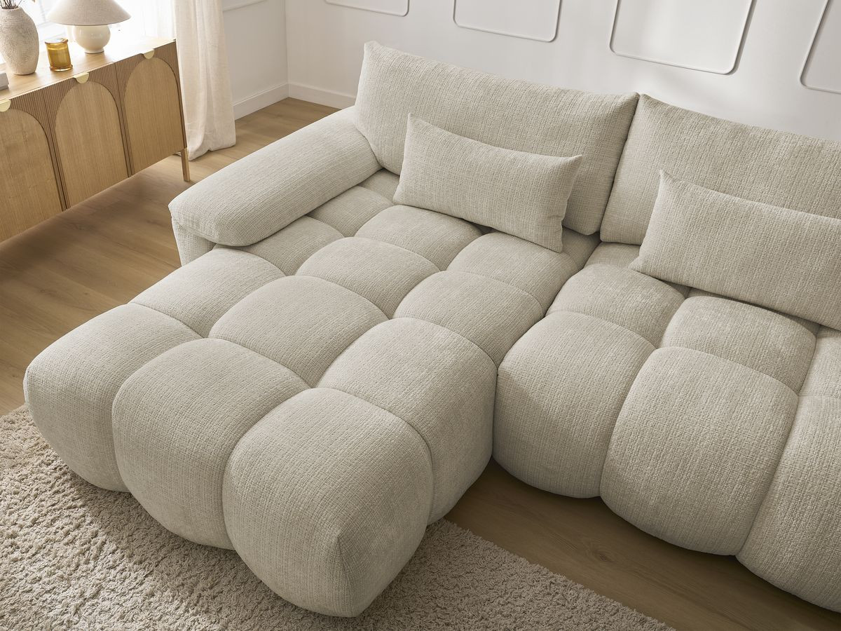 Bobochic Ivane Ecksofa Strukturstoff Beige Ecke links