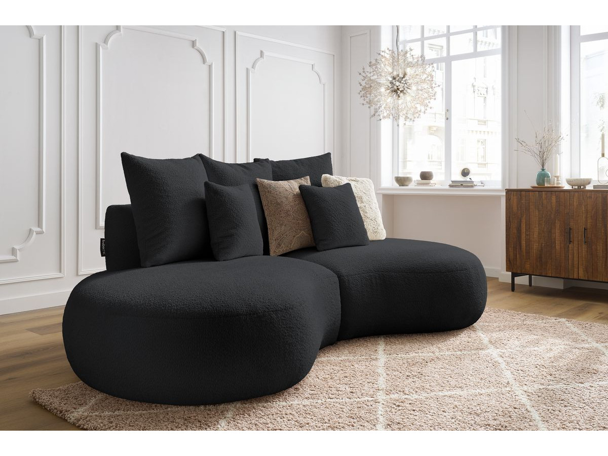 Bobochic Saint-germain Sofa 3-Sitzer Bouclé-Stoff Dunkelgrau
