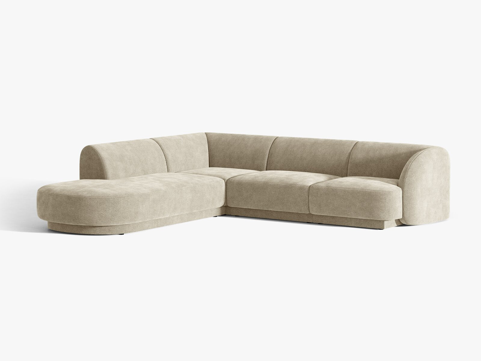 Micadoni Ecksofa Miley 6-Sitzer Chenille Eden Dunkelbeige Links