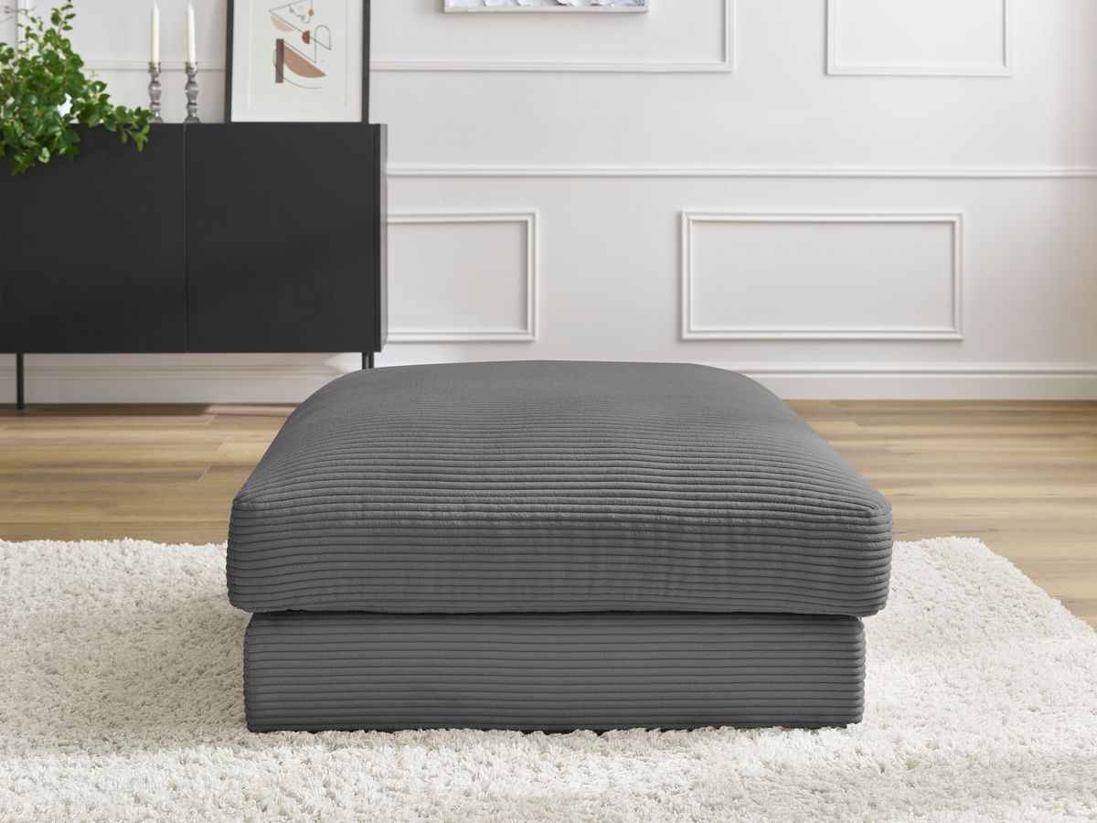 Bobochic Leonard Pouf Cordsamt Dunkelgrau