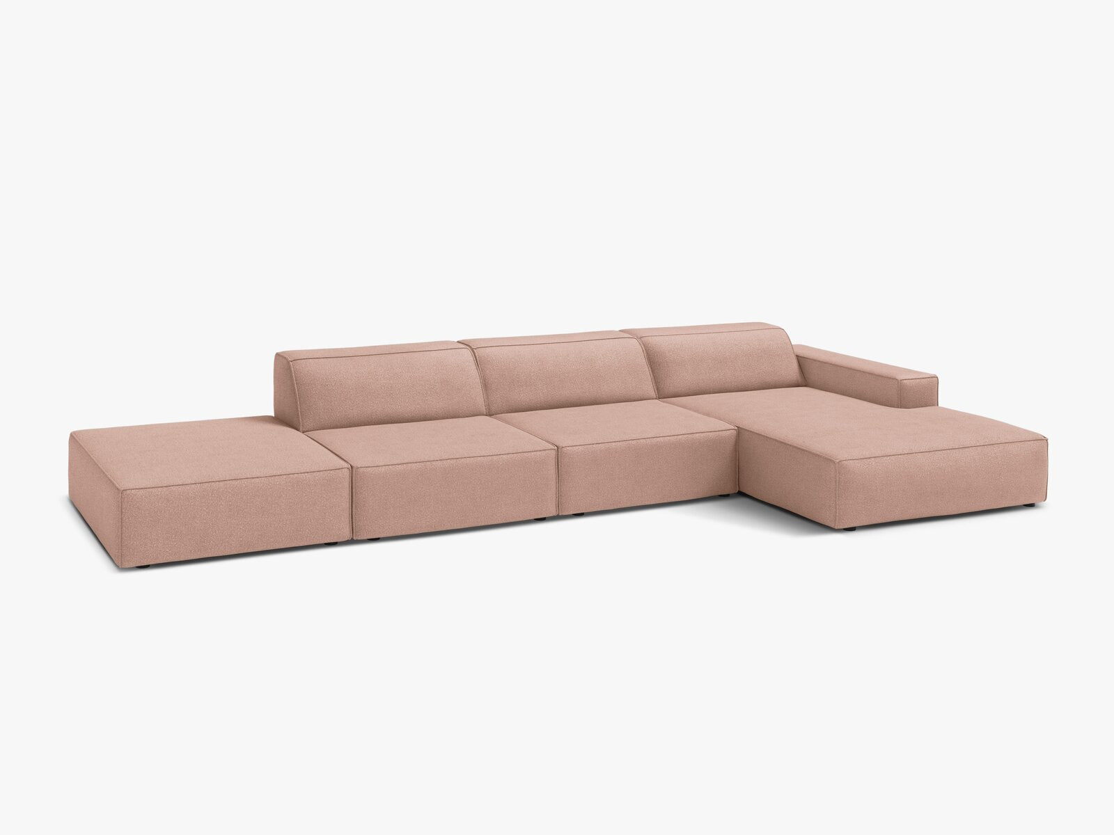 Micadoni Ecksofa Jodie 5-Sitzer Rechts Boucle Baloo Puderrosa