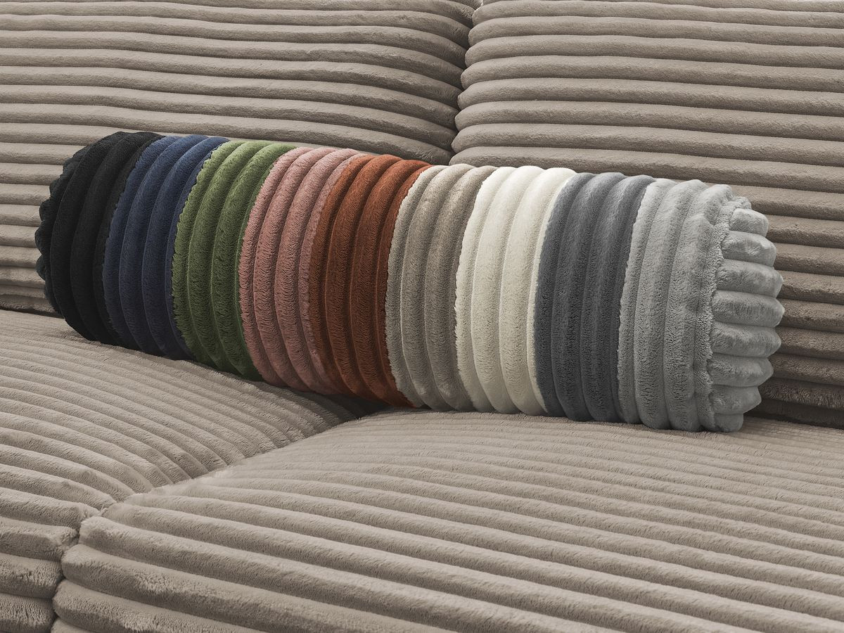 Bobochic Hugo Schlafsofa 3-Sitzer Cordsamt Taupe, Liegefläche 140 × 190 cm