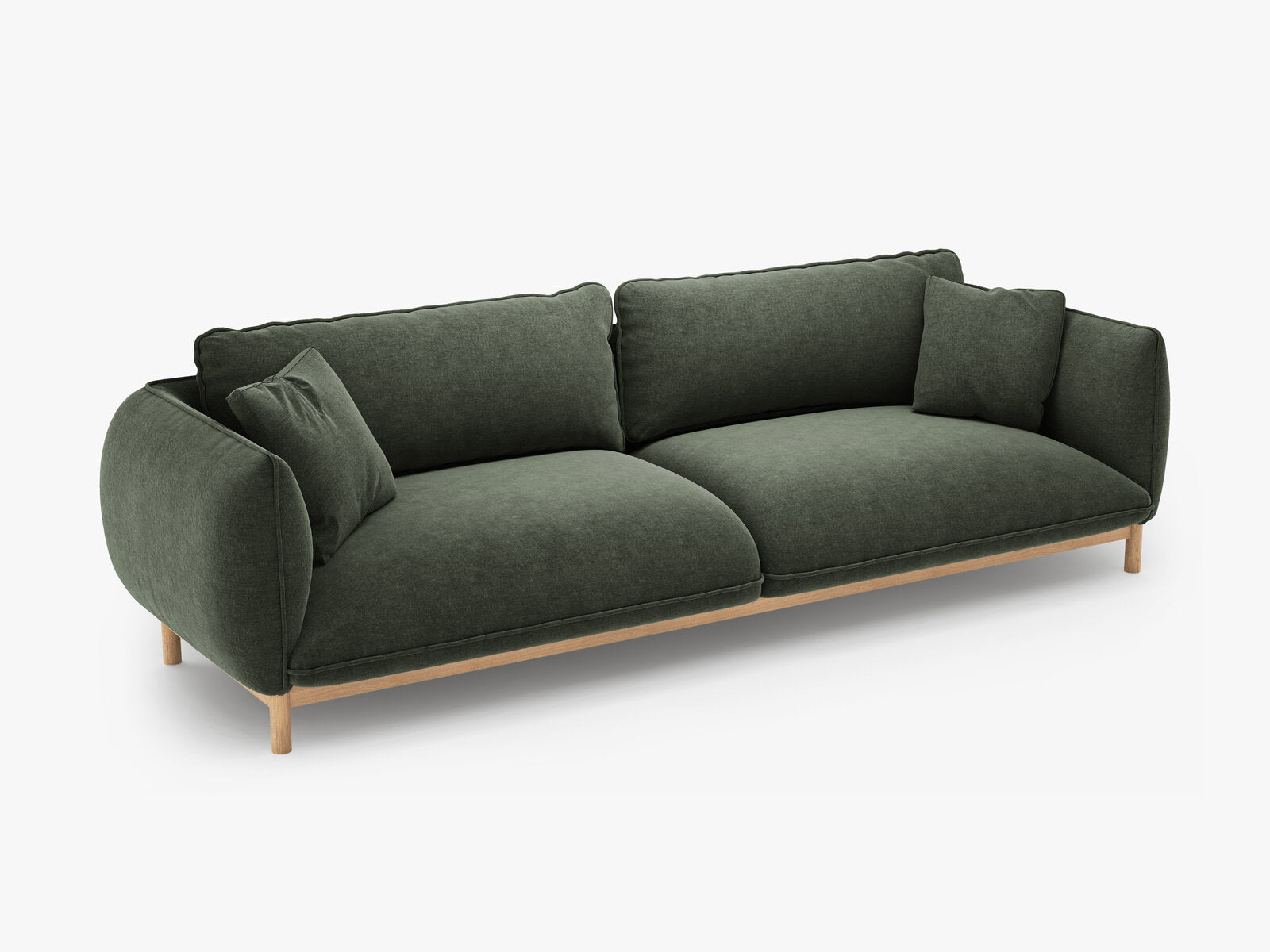 Micadoni Ada Sofa 4-Sitzer Strukturierter Stoff Wind Moosgrün