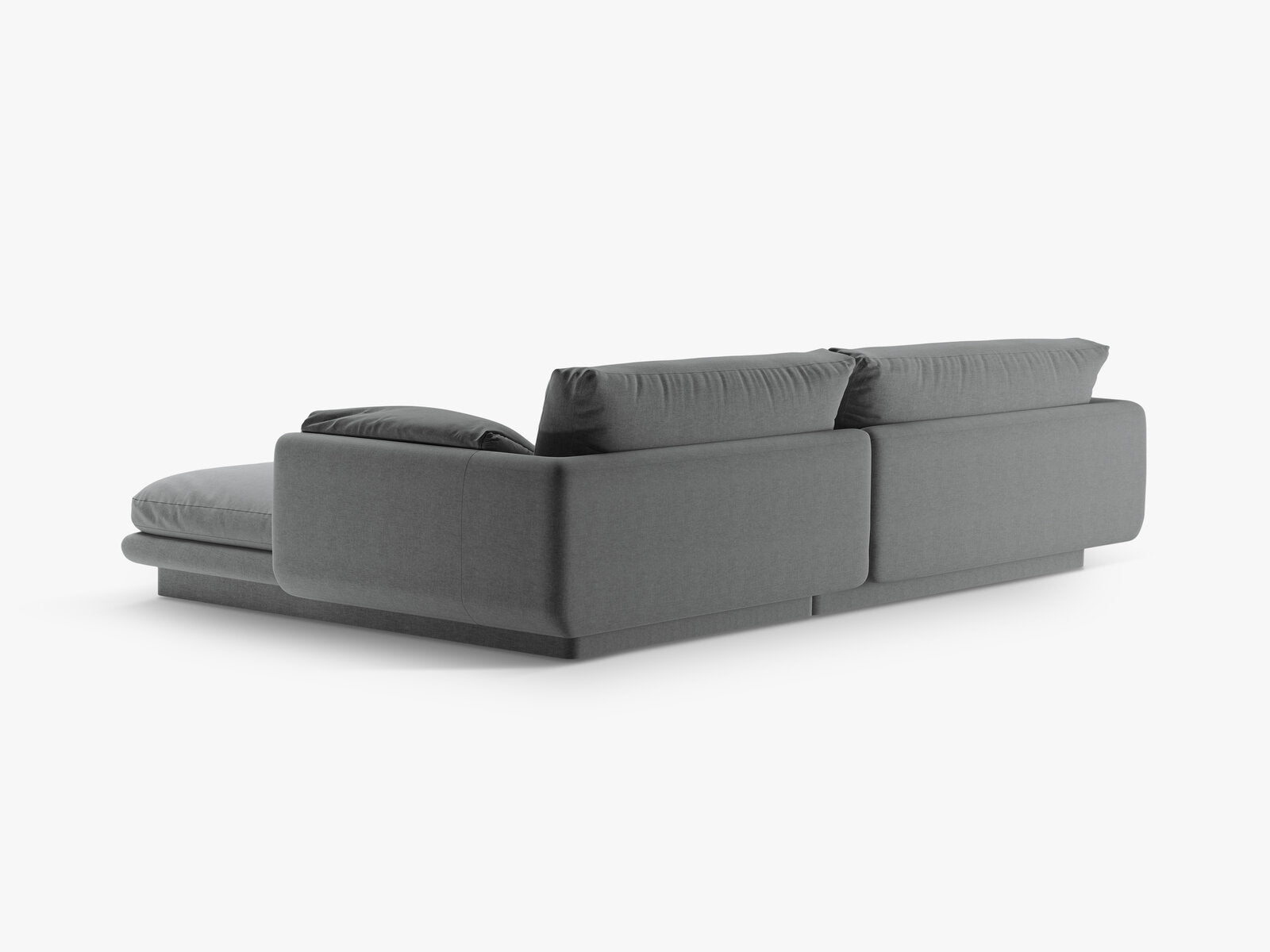 Micadoni Ecksofa Torino 4-Sitzer Links Strukturierter Stoff Dunkelgrau