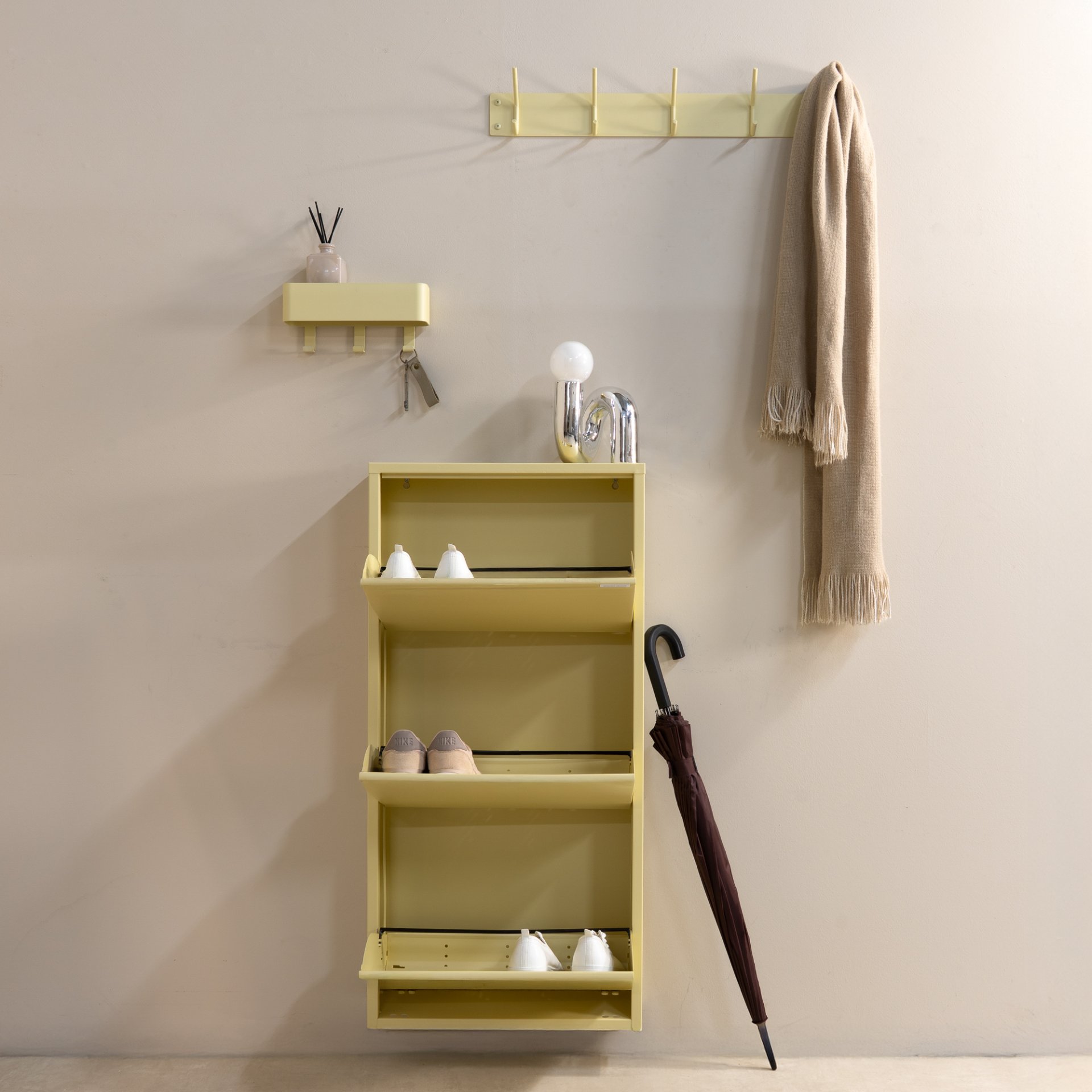 Spinder Design Wandgarderobe Dax Play 3 Butter Yellow