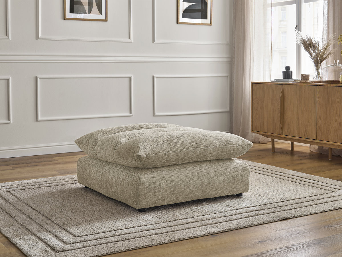 Bobochic Neil Pouf Strukturstoff Beige