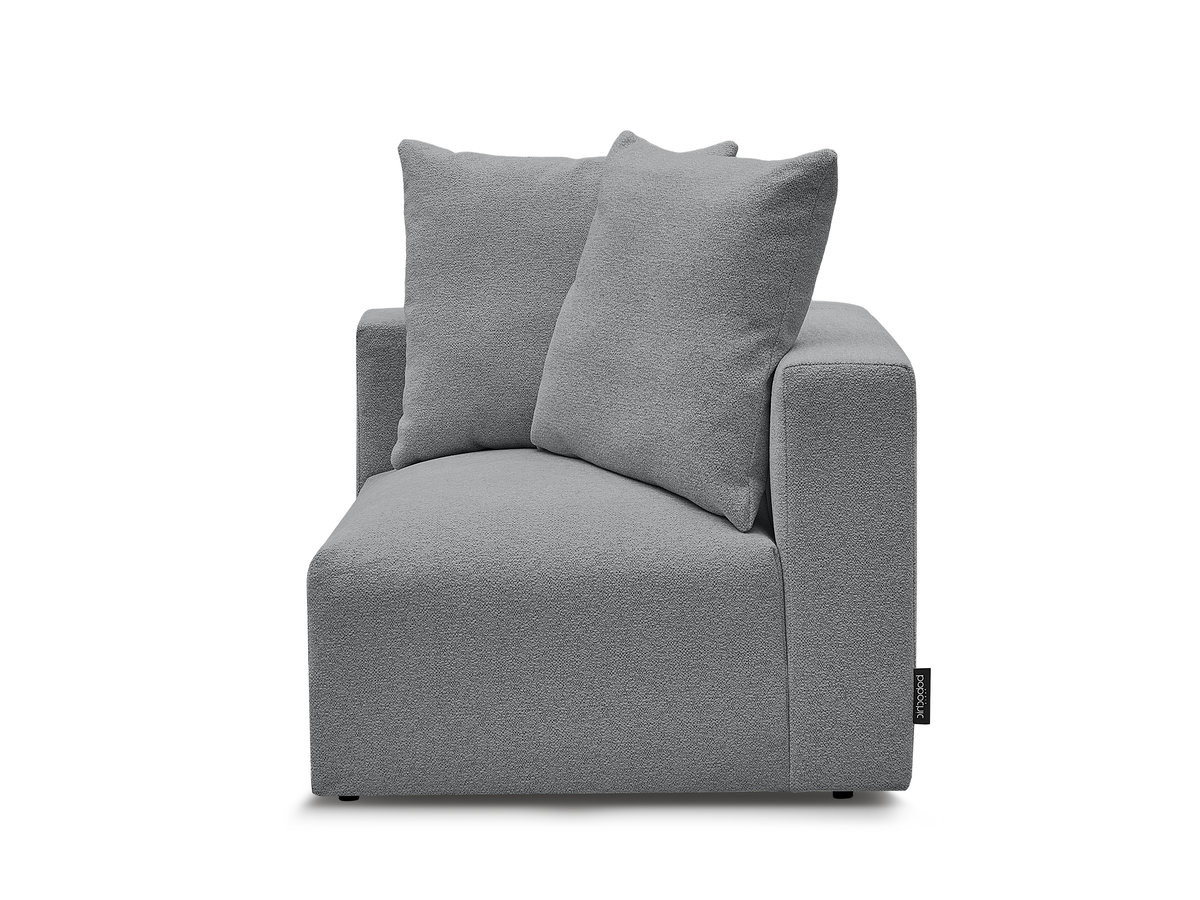 Bobochic Voltaire Eckmodul Melange-Stoff Dunkelgrau Ecke rechts
