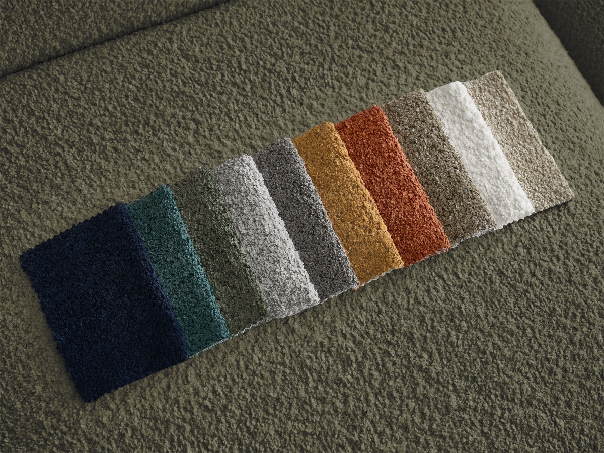 Bobochic Tina Sofa 3-Sitzer Bouclé-Stoff Grün