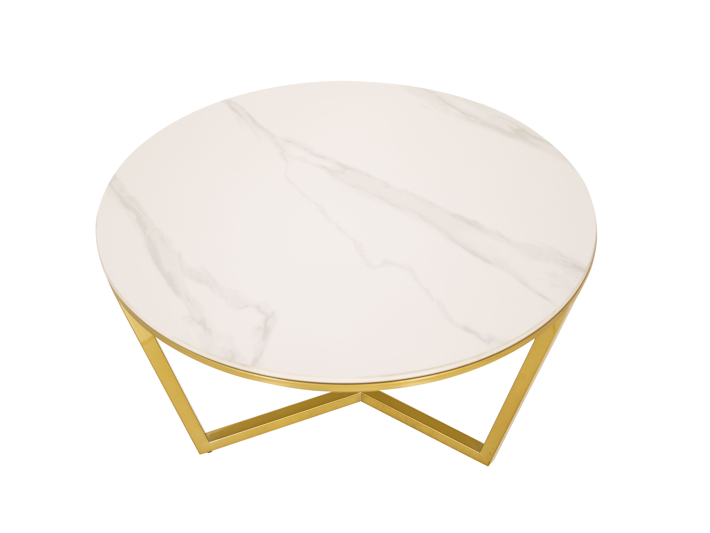 Livin Hill Couchtisch Set Modig Goldene Beine, weiße Tischplatte M67