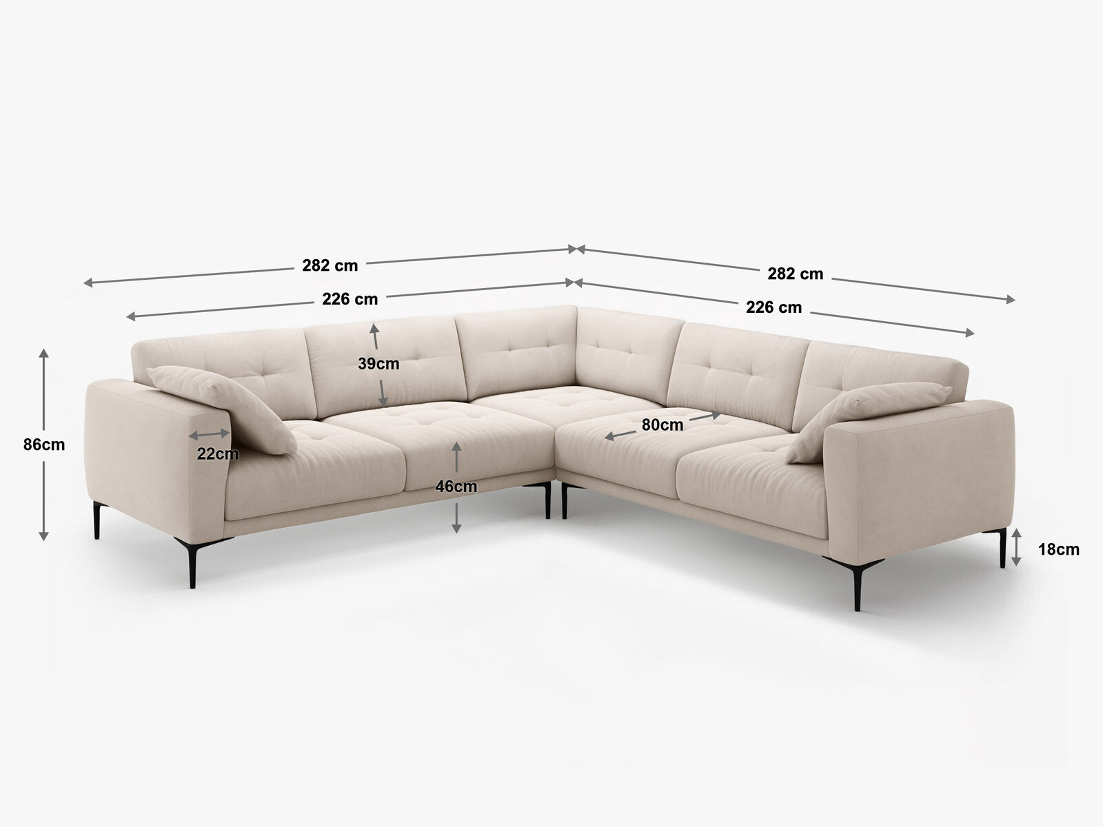Micadoni Ecksofa Bemy 5-Sitzer Strukturierter Stoff Dunkel-Olivgrün